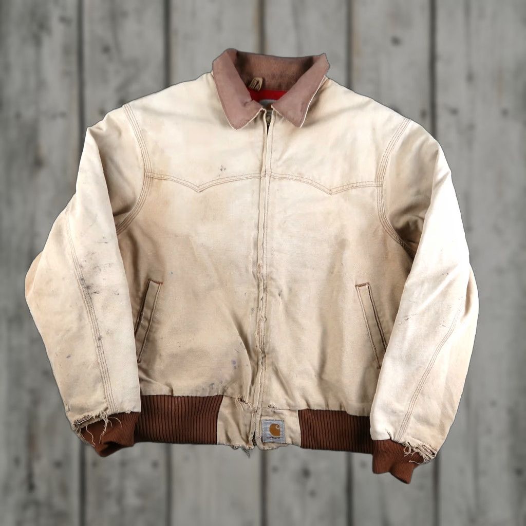Carhartt VINTAGE Carhartt Jacket Mens XL Santa Fe J13 Quilted Lined Distressed Made In USA Size US XL / EU 56 / 4 - 1 Thumbnail