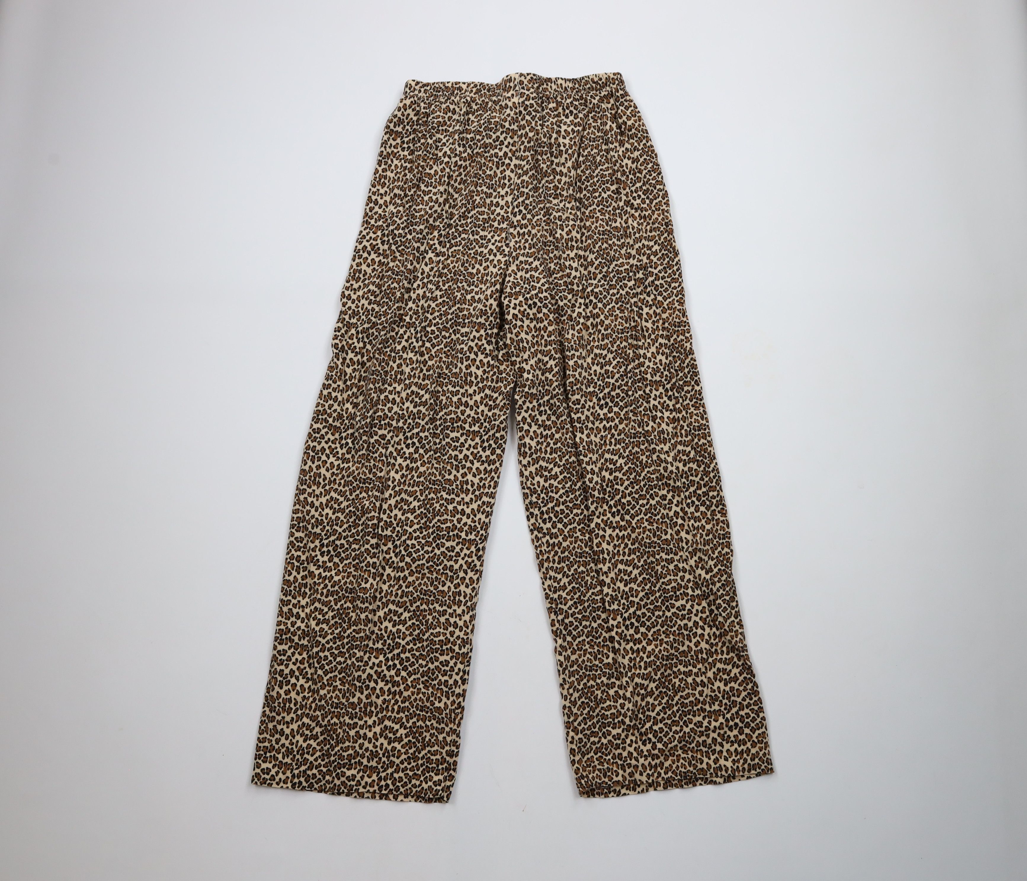 Vintage Vintage 90s Streetwear Print Rayon Wide Leg Lounge Pants USA Size 28" / US 6 / IT 42 - 8 Thumbnail