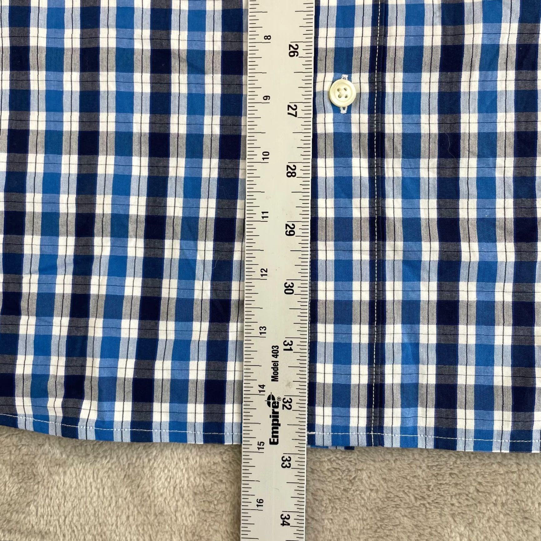 Banana Republic Banana Republic Shirt Men XL Blue Plaid Non Iron Long Sleeve Standard Fit LS Size US XL / EU 56 / 4 - 6 Thumbnail