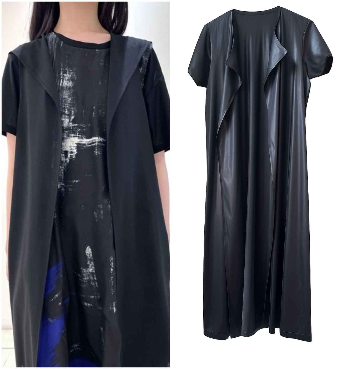 Yohji Yamamoto Vintage Yohji Yamamoto Black Shiny Cape Japan Coat Size US XS / EU 42 / 0 - 1 Thumbnail