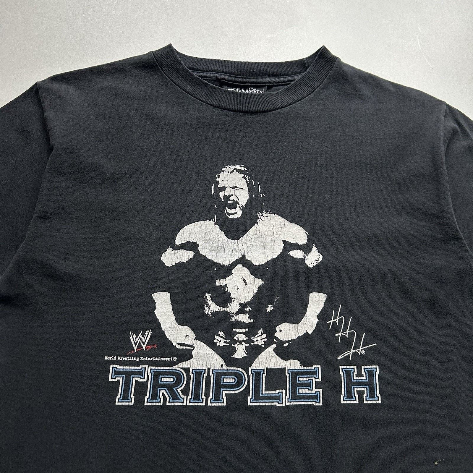 Steve And Barrys × Vintage × WWE Vintage WWE Triple H Shirt Small Faded Black Wrestling Promo Size US S / EU 44-46 / 1 - 2 Thumbnail