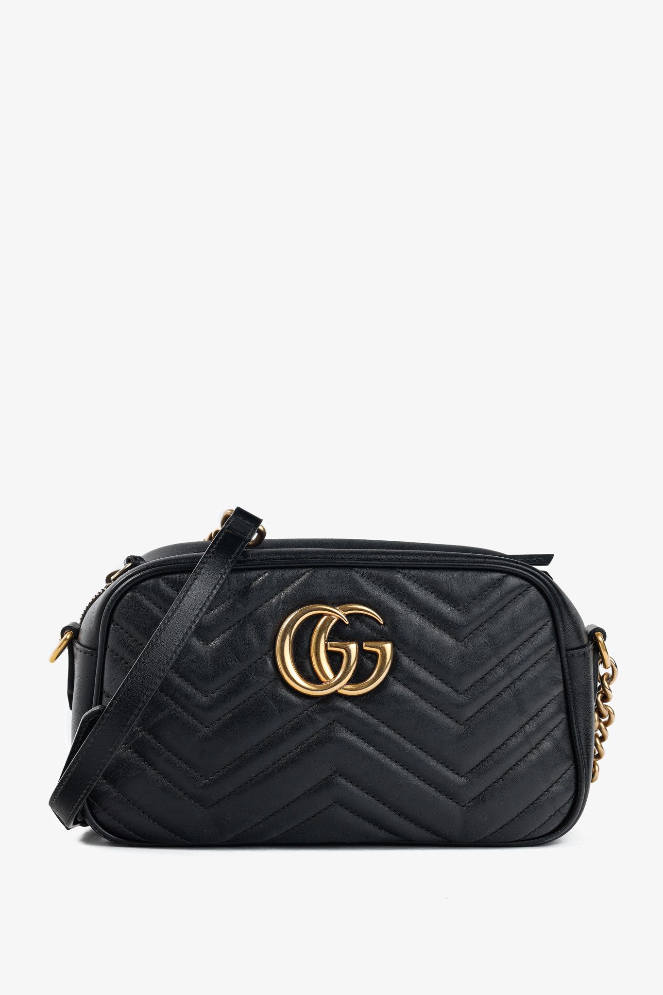 Gucci Gucci GG Marmont Black Matelassé Leather Small Camera Bag Size ONE SIZE - 1 Thumbnail