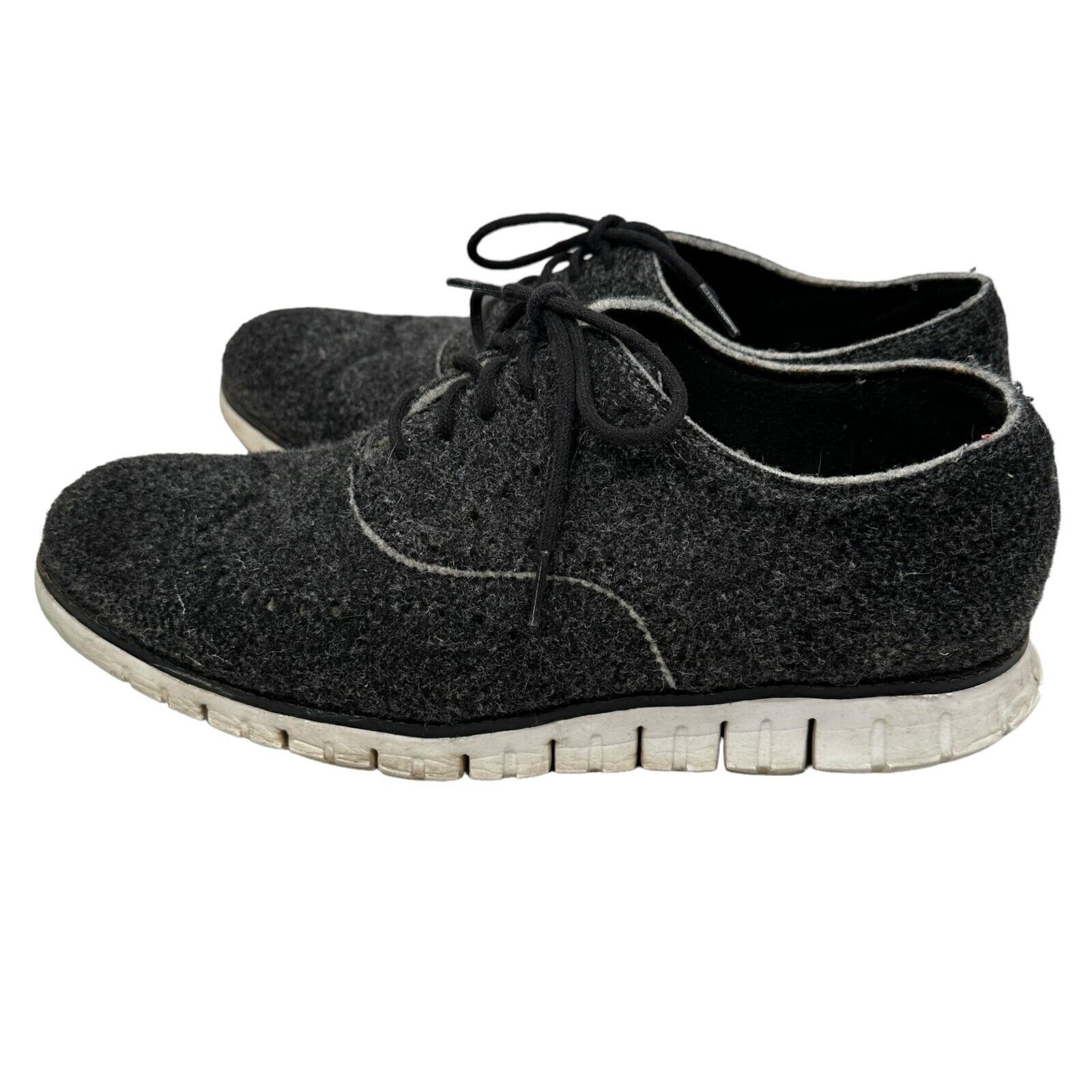 Cole Haan Cole Haan Zerogrand Short Wing Oxford Shoes 11 Gray Wool Size US 11 / EU 44 - 3 Thumbnail