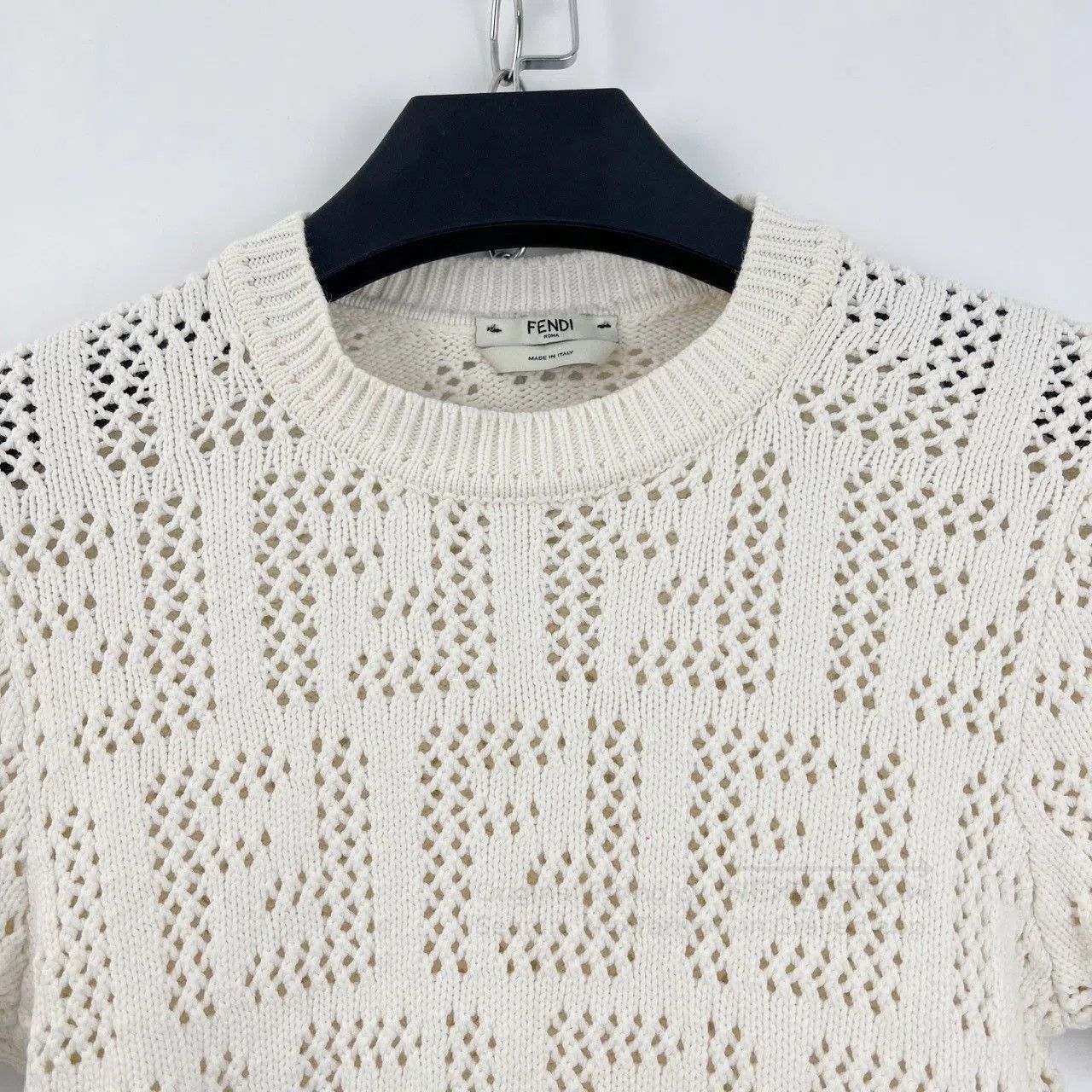 Fendi Fendi Double F Logo Hollow Knit Tee. Size S / US 4 / IT 40 - 4 Thumbnail
