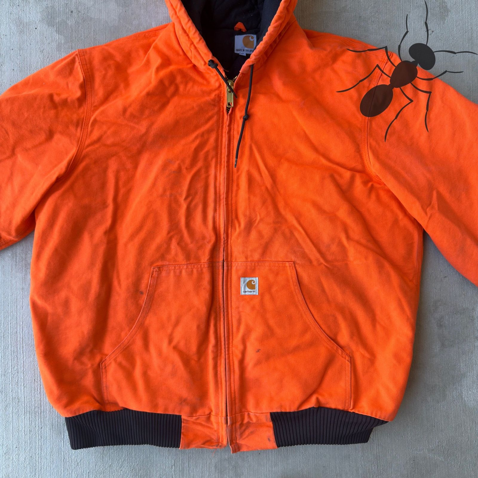 Carhartt × Vintage Vintage Y2K Carhartt J140 BLZ XL tall orange hooded jacket Size US XL / EU 56 / 4 - 3 Thumbnail