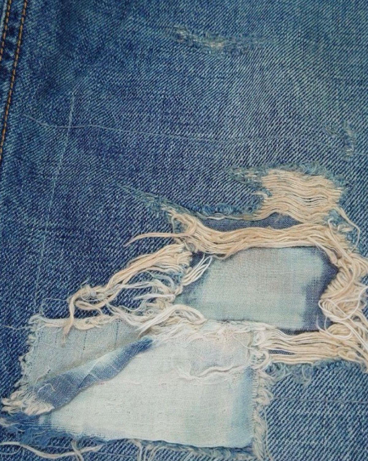 Pledge Patch Work Distressed Indigo Dyed Denim Jeans Size US 30 / EU 46 - 10 Thumbnail