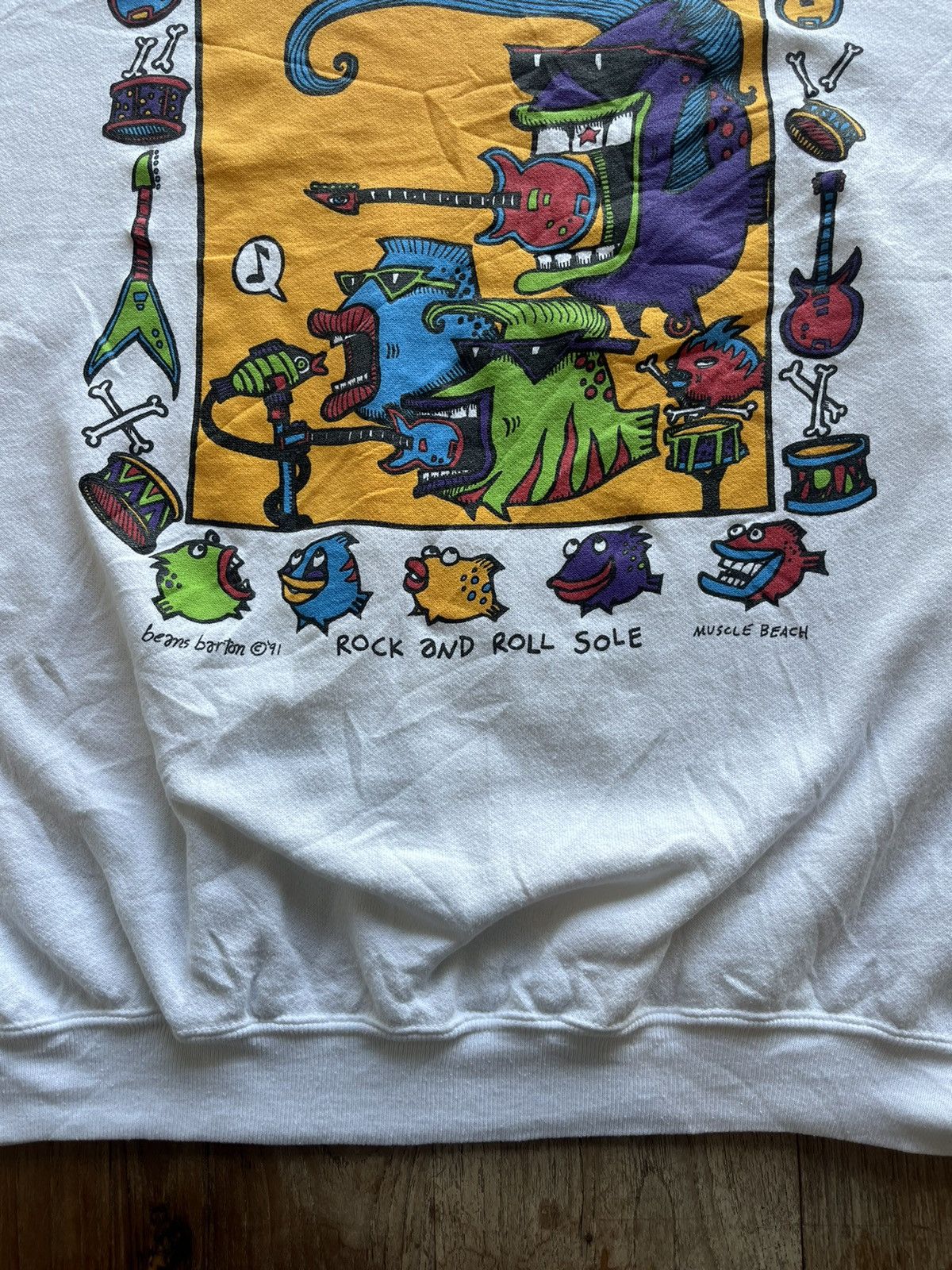 Vintage Vtg Rock and Roll Sole Artwork 91’s Design by Beans Barton Size US XL / EU 56 / 4 - 9 Thumbnail