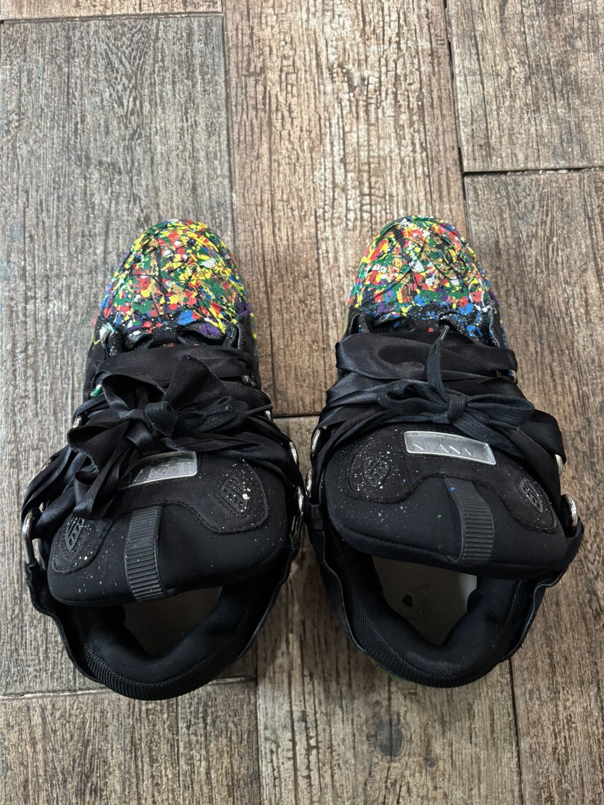 Gallery Dept. × Lanvin Black Paint Splatter Curb Sneakers Size US 10 / EU 43 - 4 Thumbnail