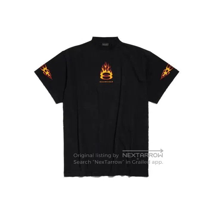 Balenciaga Balenciaga Flame Logo Casual Short Sleeve T. Size US L / EU 52-54 / 3 - 1 Thumbnail