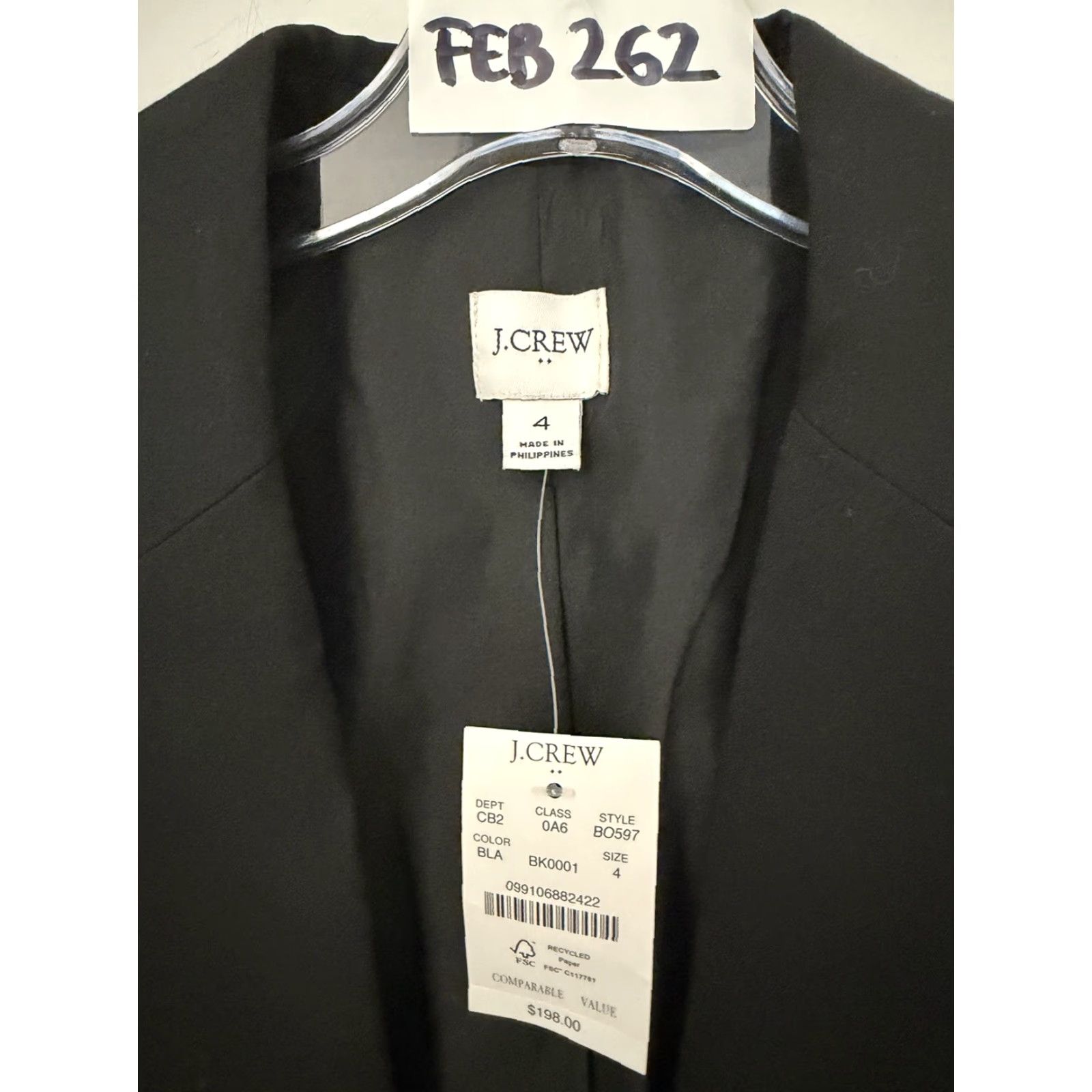J.Crew J.CREW Blazer Jacket One-Button Black Size 4 Women Business Tailored Size S / US 4 / IT 40 - 8 Thumbnail