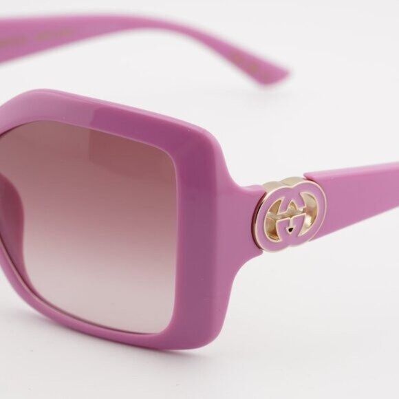 Gucci Gucci GG2015S 005 Sunglasses Pink Square Frame Size ONE SIZE - 7 Thumbnail