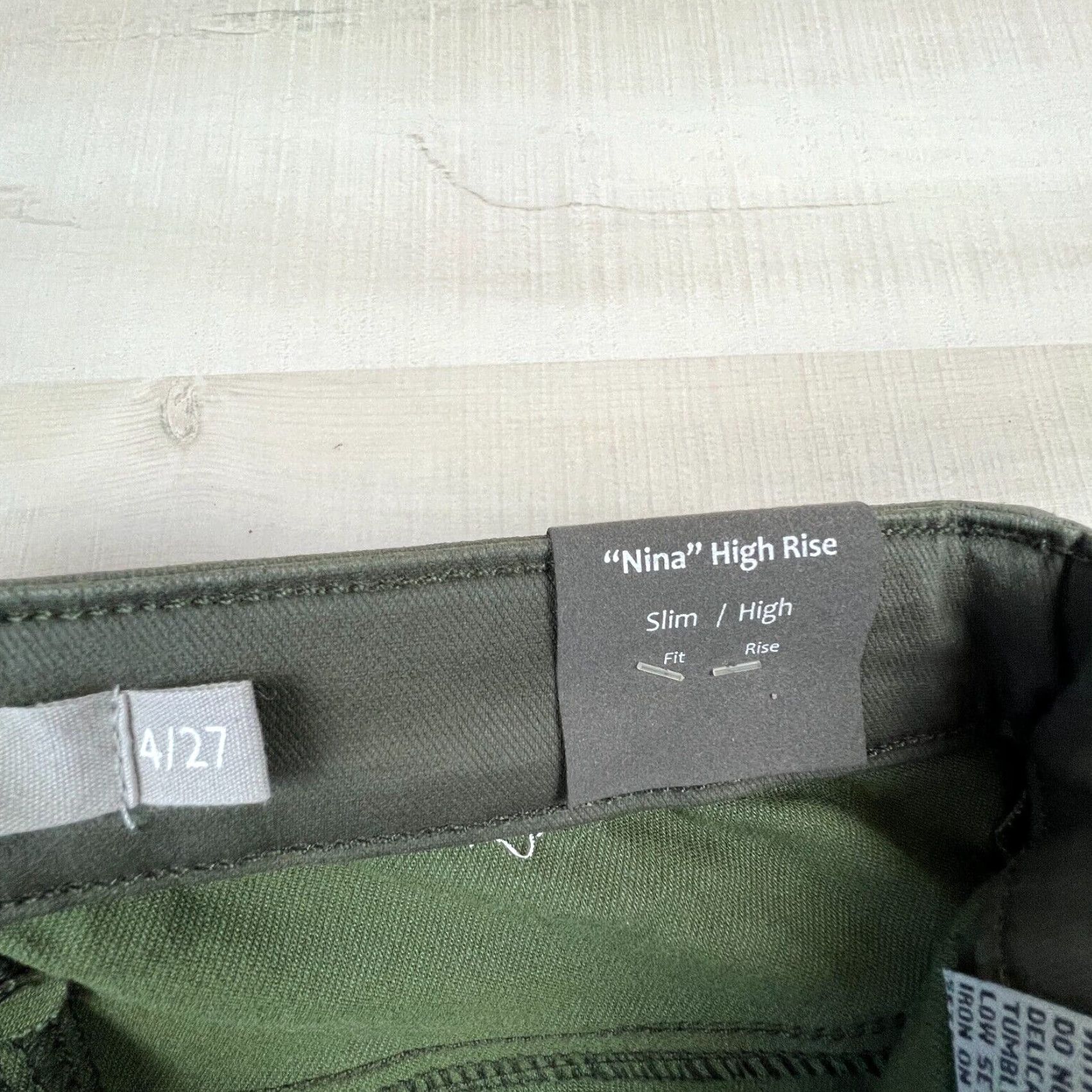 Vintage Tractr Women's Green Skinny Jeans High Rise Stretch Size 4/27 Size 27" / US 4 / IT 40 - 5 Thumbnail
