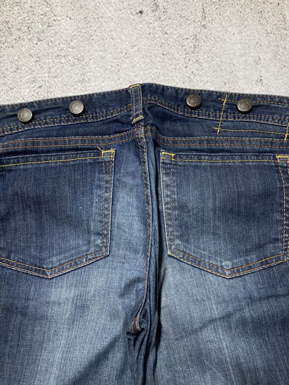 Japanese Brand 🇯🇵 2000s Gap Multi Button Flared Bootcut Faded Jeans Blue Size US 29 - 14 Thumbnail