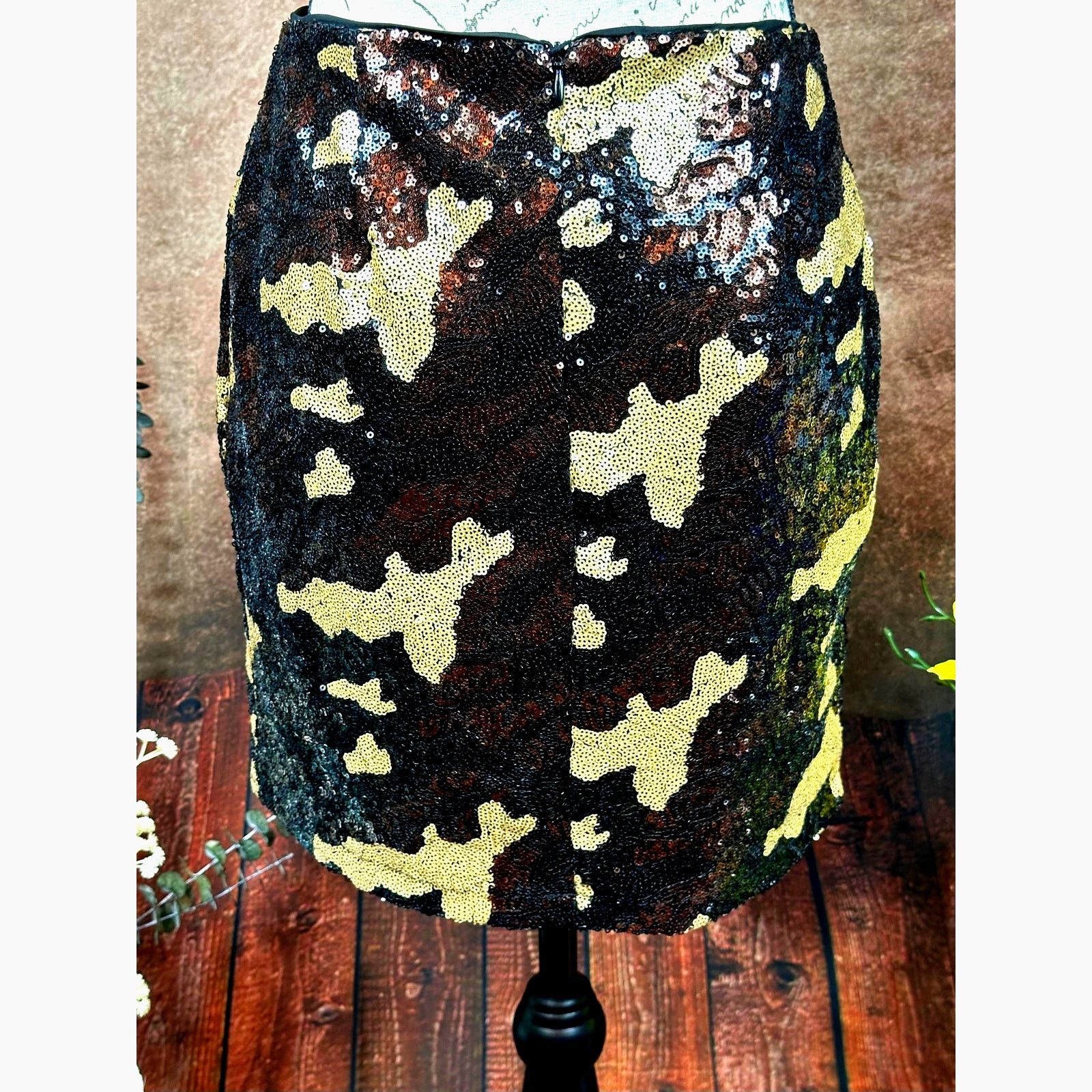 Other 382 Sequined Camouflage Mini Skirt - Brown Multi - size S Size 28" / US 6 / IT 42 - 13 Thumbnail