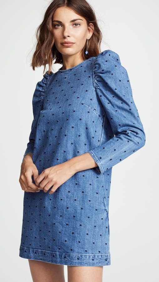 Ulla Johnson Ulla Johnson Lyna 0size denim dotted dress 👗 blue Size XS / US 0-2 / IT 36-38 - 2 Thumbnail