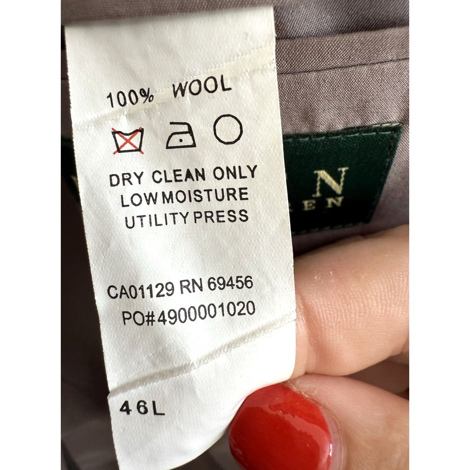 Ralph Lauren LAUREN RALPH LAUREN Blazer Mens 46L Wool Tweed Herringbone Notch Lapel 2-Button Single-Breasted Brown Tan Vintage? No Size 46R - 4 Thumbnail