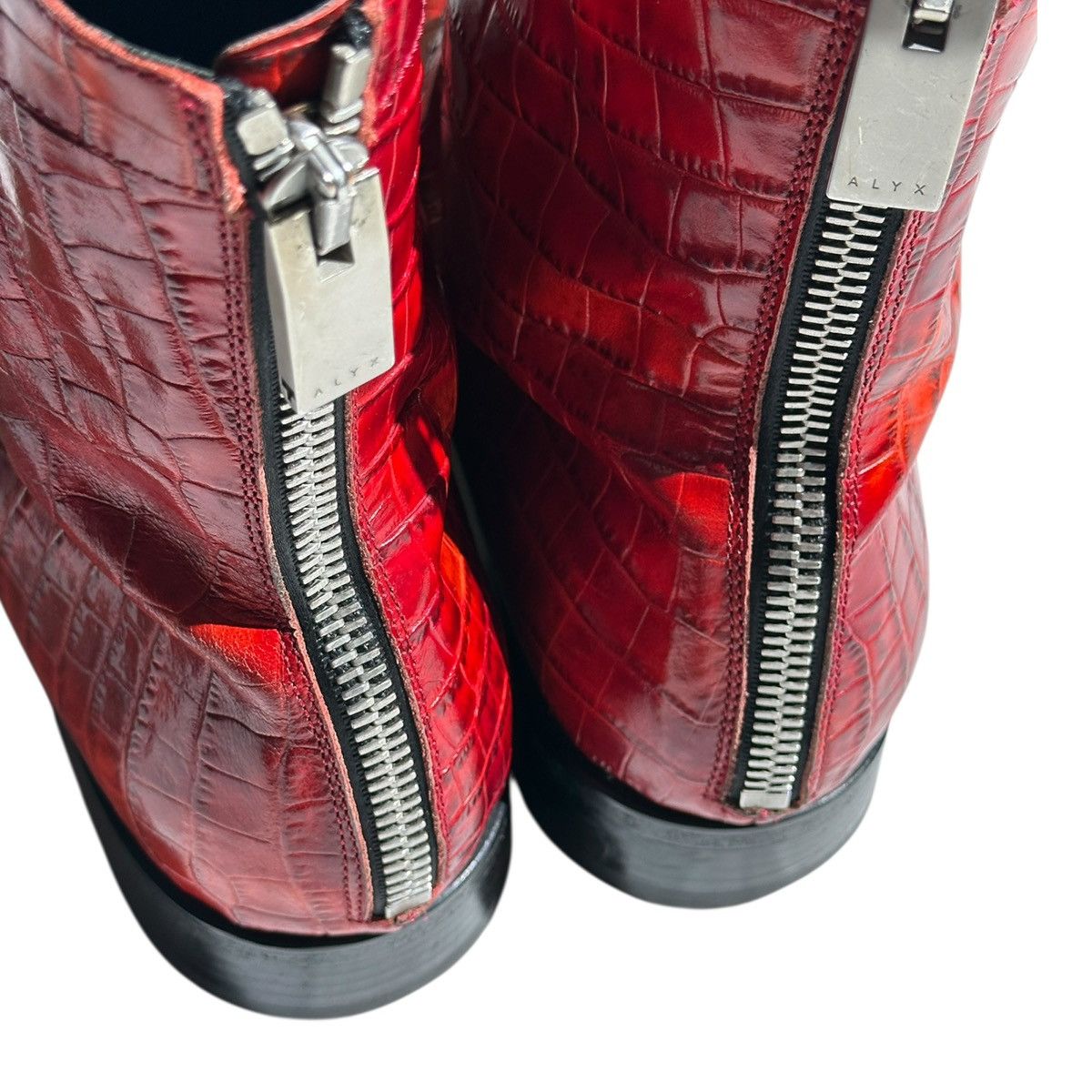 1017 ALYX 9SM Runway croc skin zip boot Size US 11 / EU 44 - 3 Thumbnail