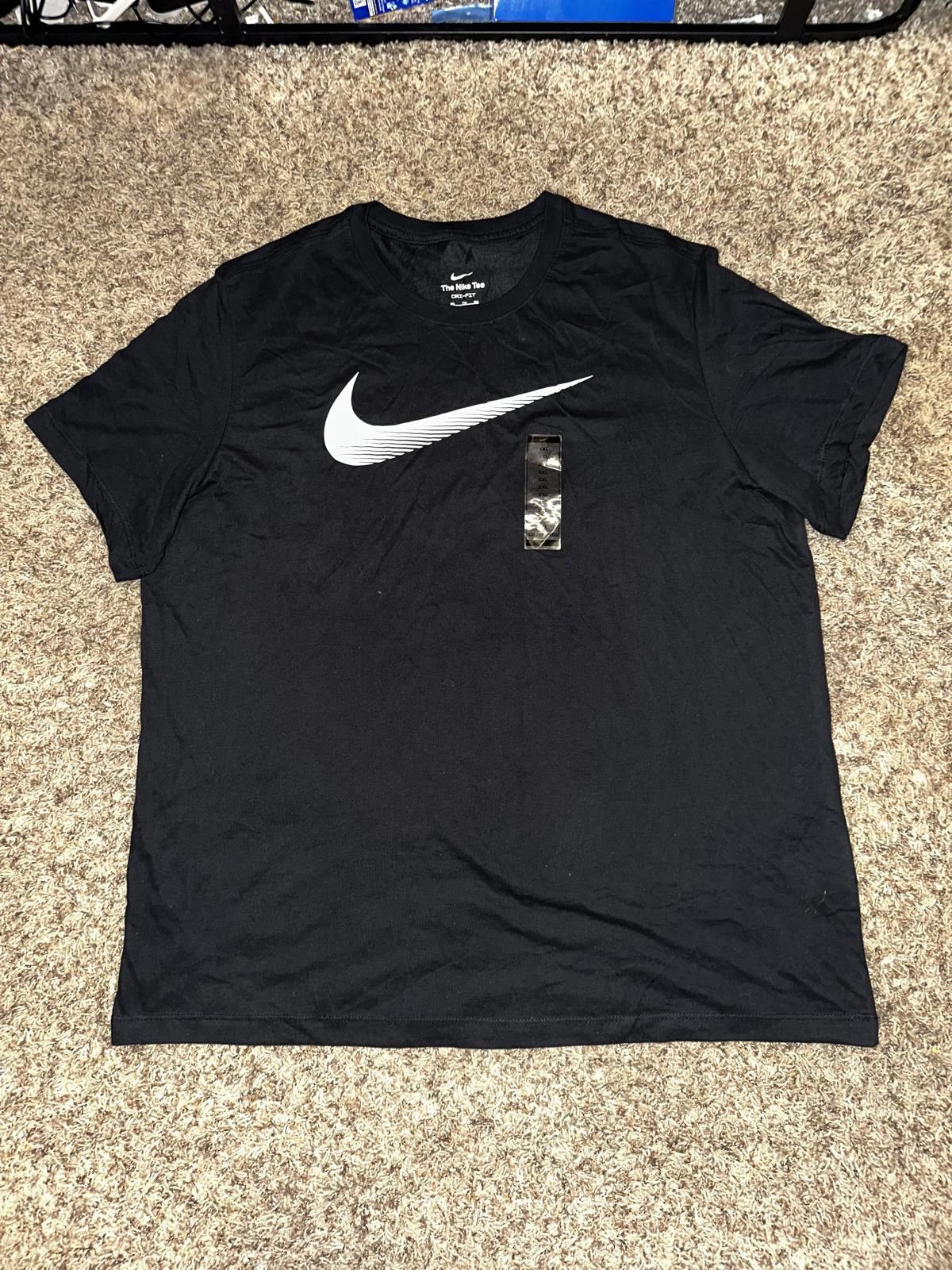 Nike Nike Men’s Dri-FIT Swoosh Training Black/White T-Shirt Size US XXL / EU 58 / 5 - 1 Thumbnail