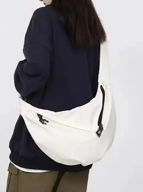 Japanese Brand Fashion hip hop v-zip shoulder messenger bag belt bag Size ONE SIZE - 2 Thumbnail