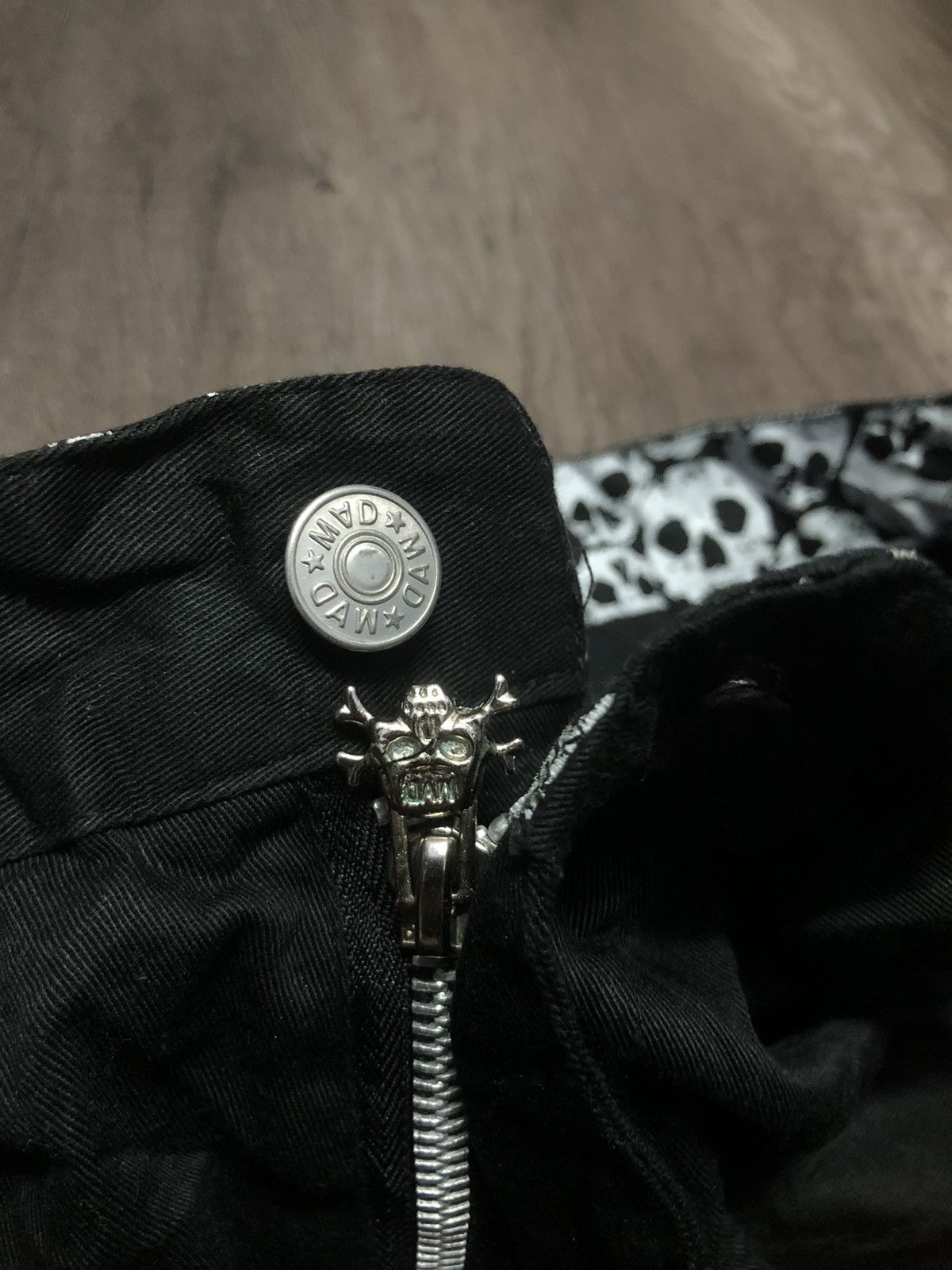 If Six Was Nine × Japanese Brand × Vintage MAD PUNKS SKULL DESIGN BONDAGE STYLE BOOTCUT PANT Size US 32 / EU 48 - 9 Thumbnail