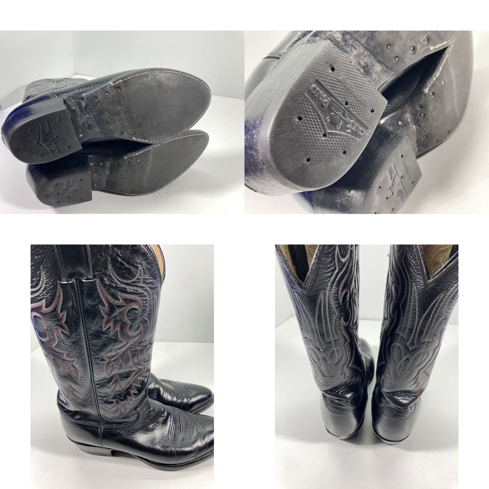 Justin Boots VINTAGE Justin Boots Men 8.5 EE Wide Black Leather Western Cowboy Boot Size US 9 / EU 42 - 9 Thumbnail