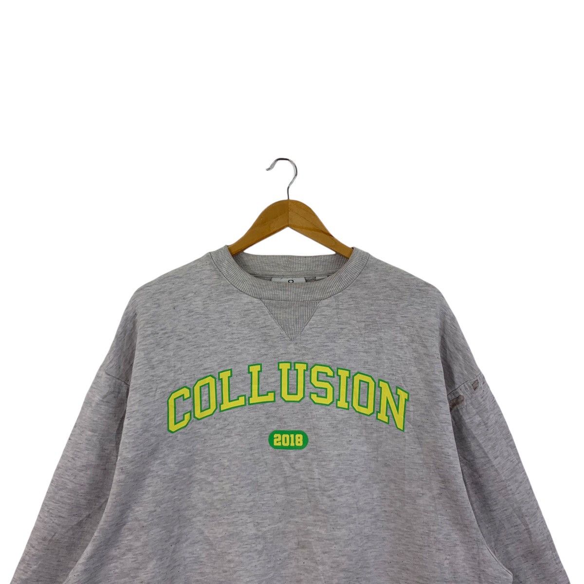 Vintage ASOS COLLUSION 2018 Logo Print Grey Sweatshirt Size US S / EU 44-46 / 1 - 2 Thumbnail