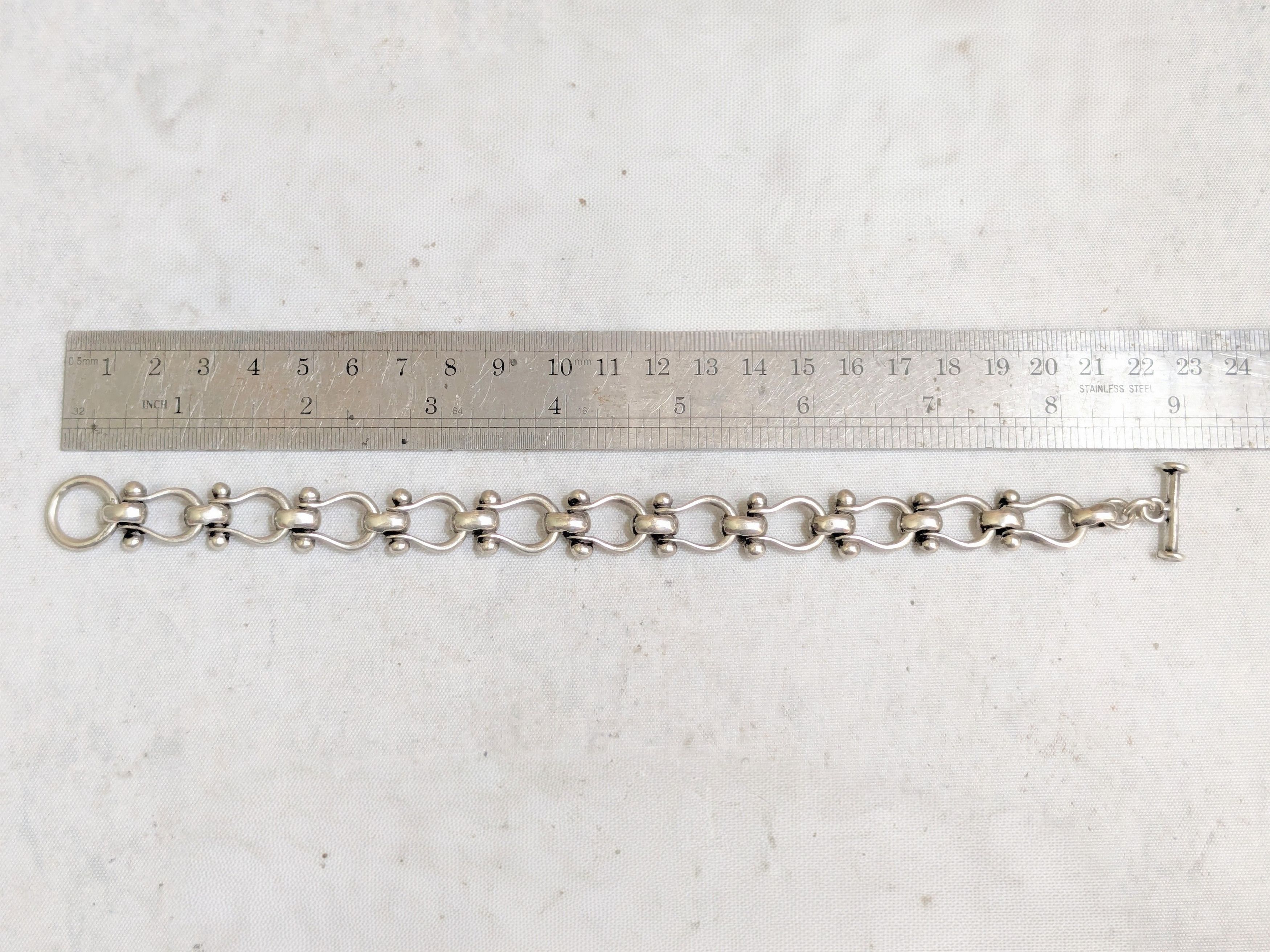 Jewelry Vintage Sterling Silver Equestrian Bracelet Taxco 7.75" Size ONE SIZE - 14 Thumbnail