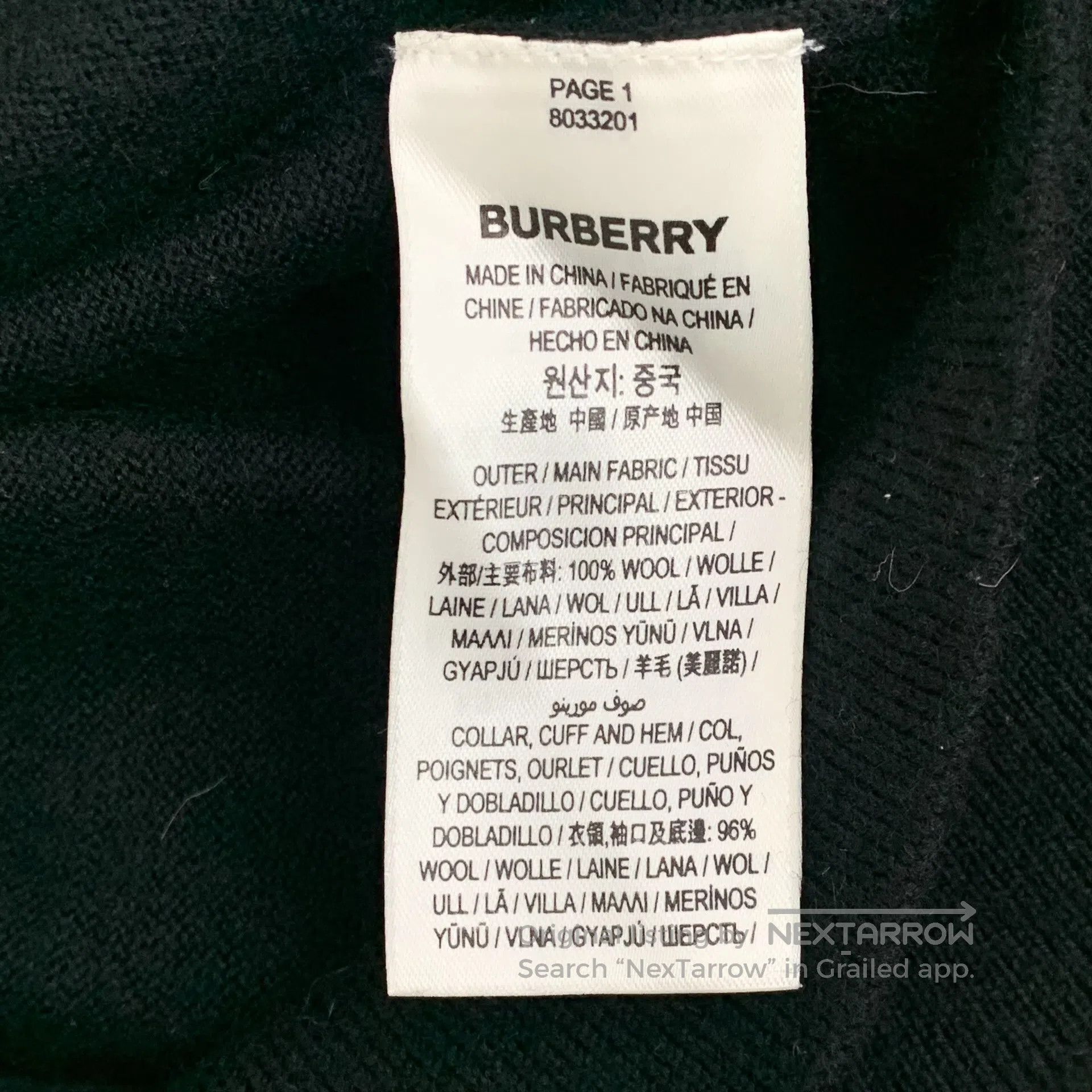 Burberry Burberry Black Striped Wool Round Neck Long Sleeve Knit| Size US M / EU 48-50 / 2 - 6 Thumbnail