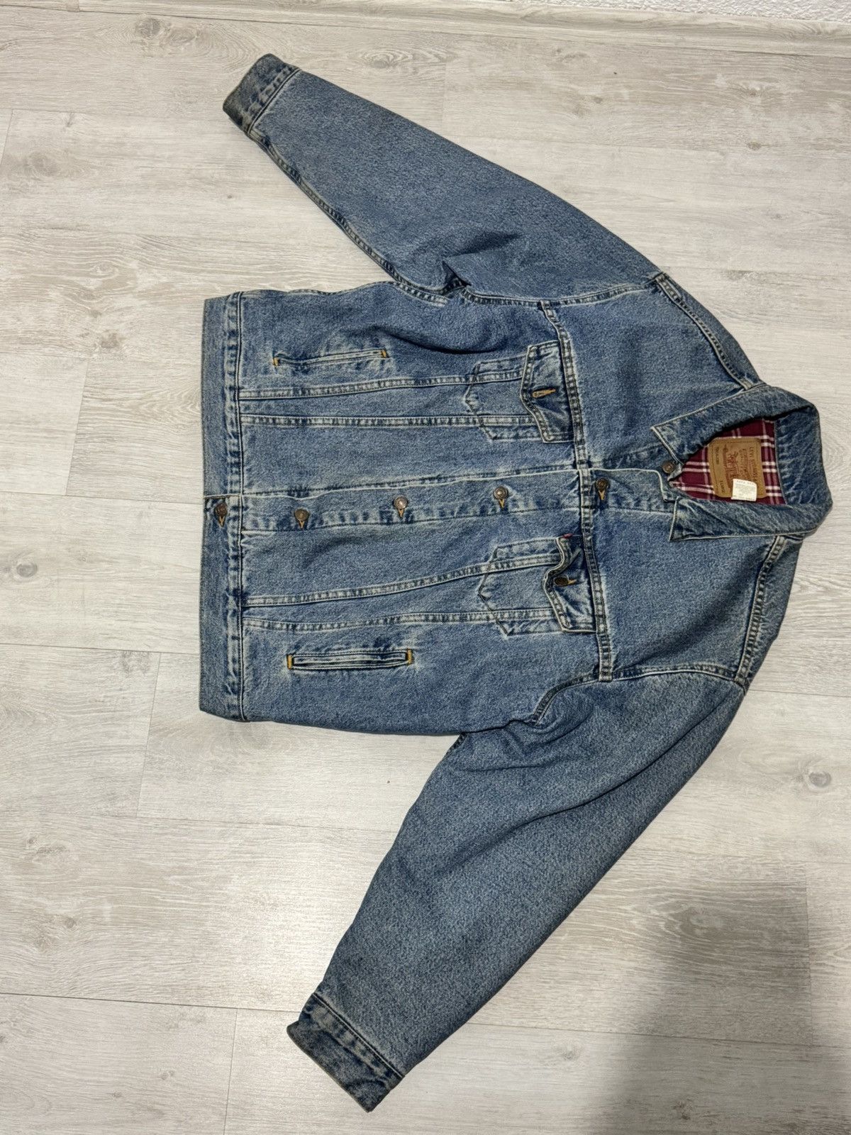 Levi's × Levi's Vintage Clothing vintage denim stuffed levi’s jacket made in 90s XL Size US XL / EU 56 / 4 - 2 Thumbnail