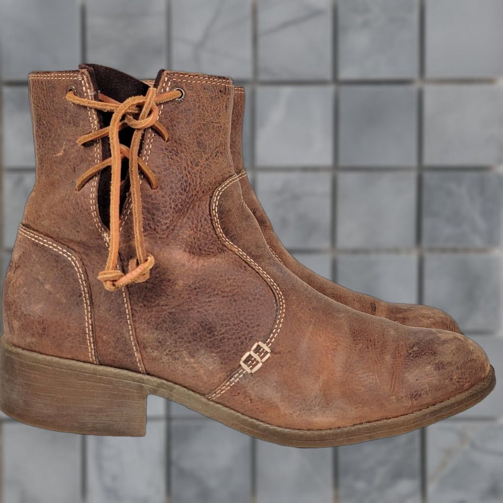 Sperry Sperry Top-Sider Boots Women's Burnished Leather Juniper Glyn Brown Zip 11 Bootie Casual Travel Workwear Size US 11 / IT 41 - 1 Thumbnail