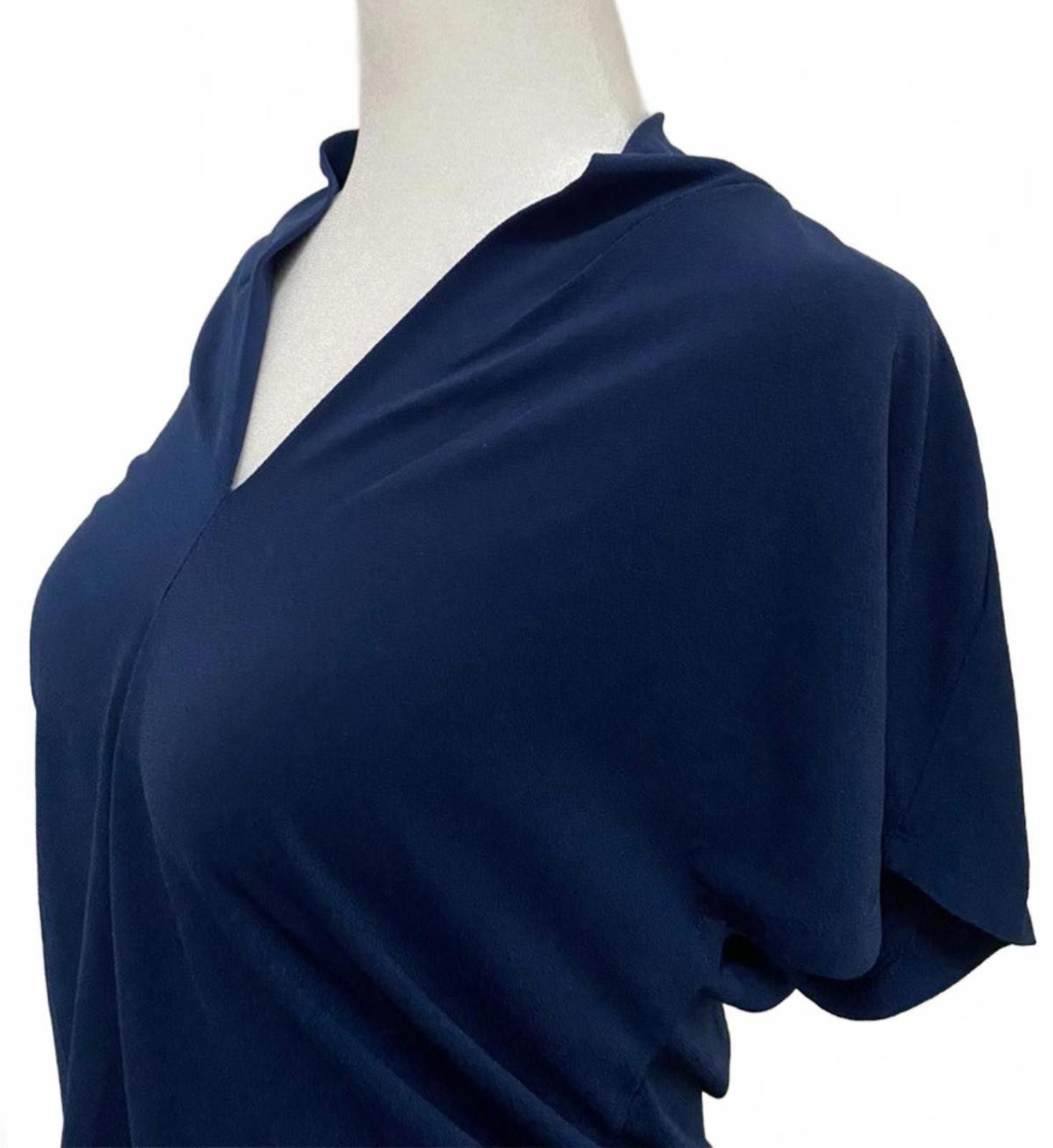 H&M H&M Loose Fit Blouse in Navy Blue (SMALL) Size S / US 4 / IT 40 - 4 Thumbnail