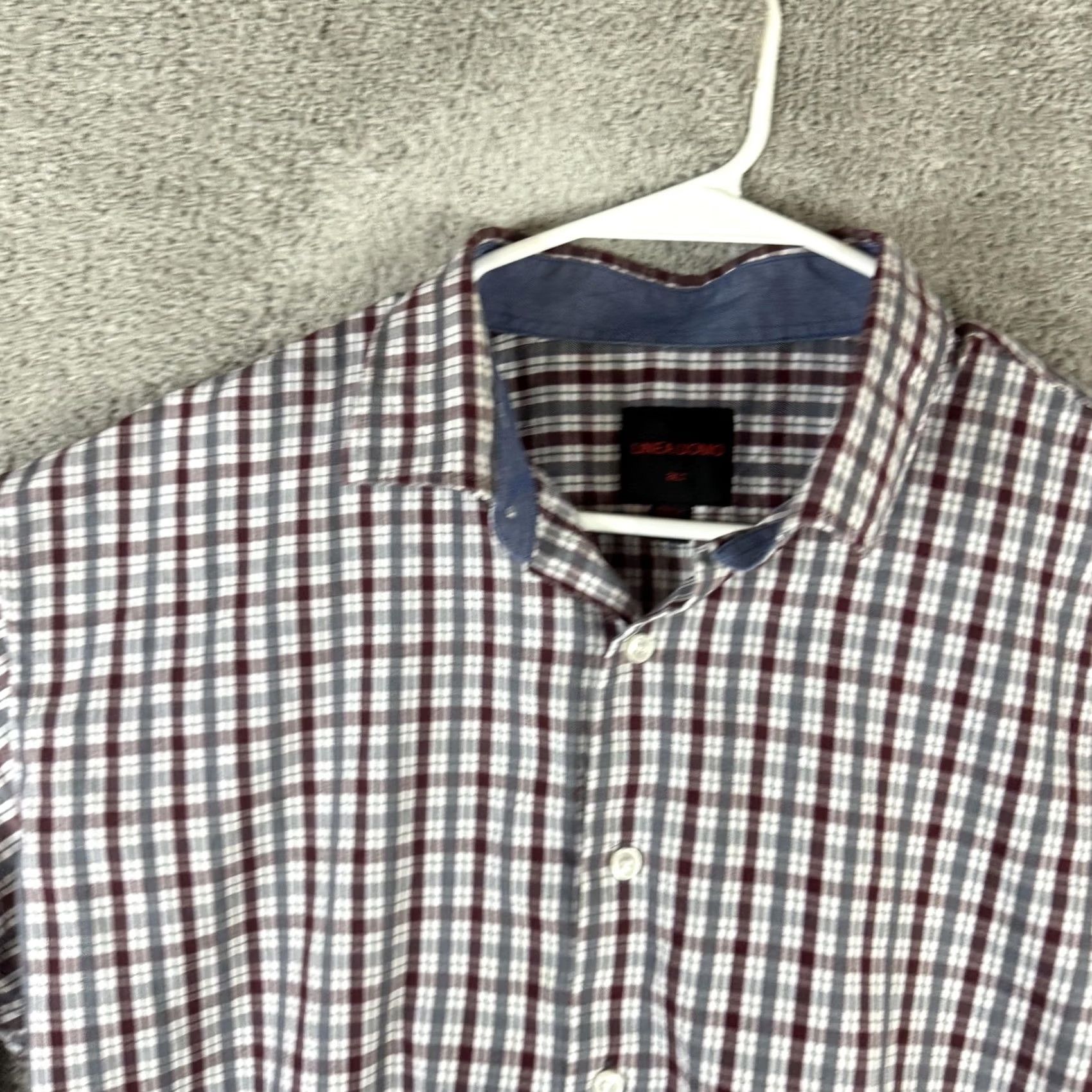 Vintage Linea Uomo Shirt 2XLT Red Plaid Check Long Sleeve Button Front Casual Shirt Mens Big & Tall Size US XXL / EU 58 / 5 - 6 Thumbnail