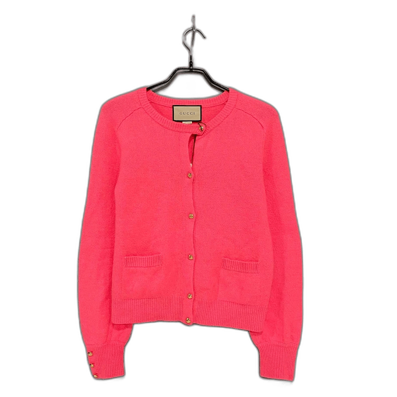 Gucci Pink Knit Cardigan with Gold Buttons Size S / US 4 / IT 40 - 1 Thumbnail