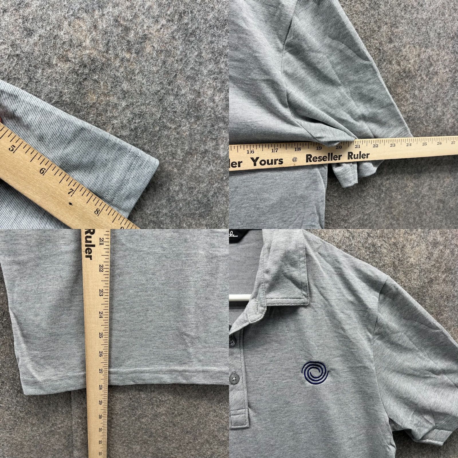 TravisMathew Travis Mathew Polo Shirt Men Small Gray Pima Cotton Pinstriped Golf Club Logo Shirt Mens Small Gray Pinstripe Golf Club Logo Size US S / EU 44-46 / 1 - 8 Thumbnail