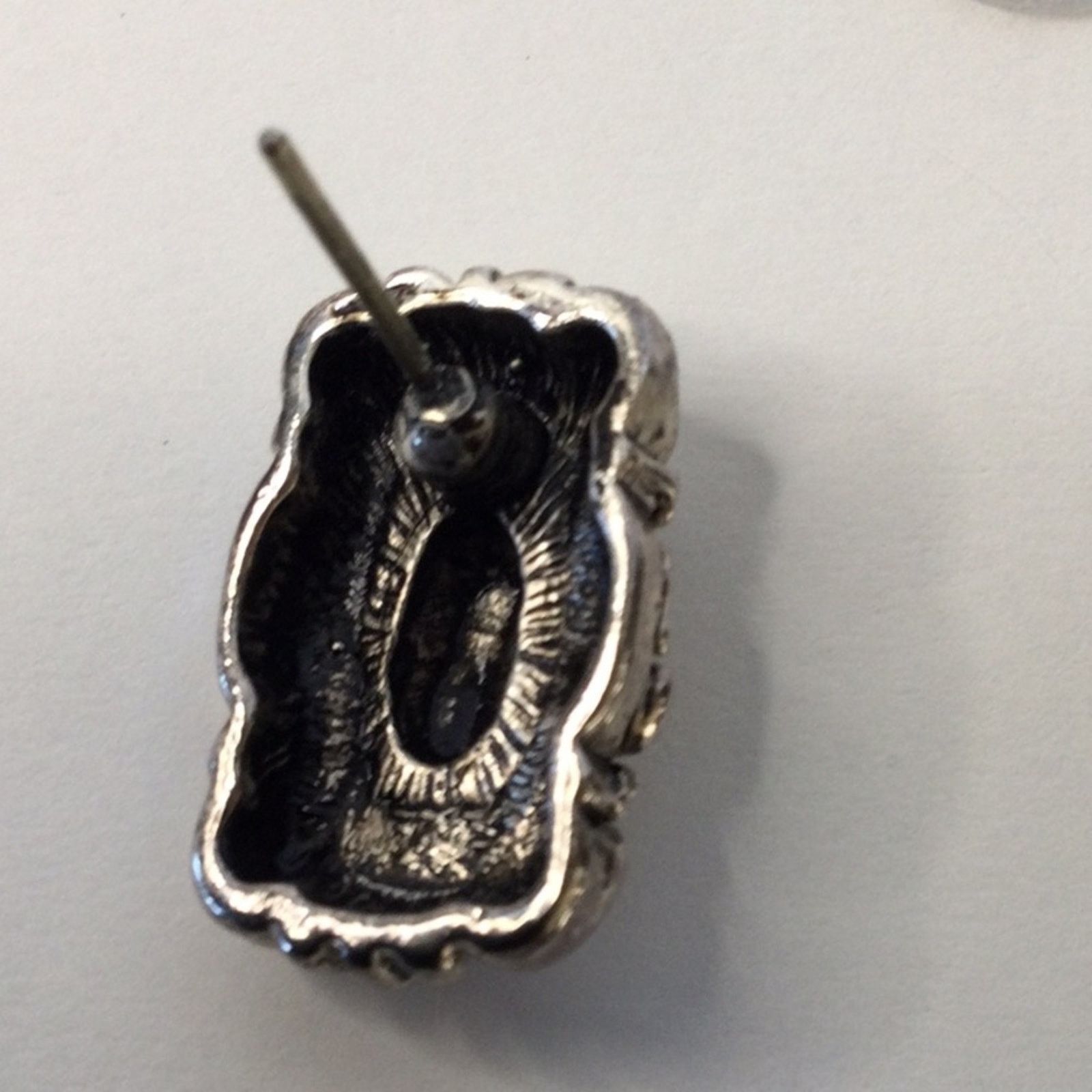Other Vintage 1980's Silver Tone Art Deco Post Back Earrings Size ONE SIZE - 12 Thumbnail