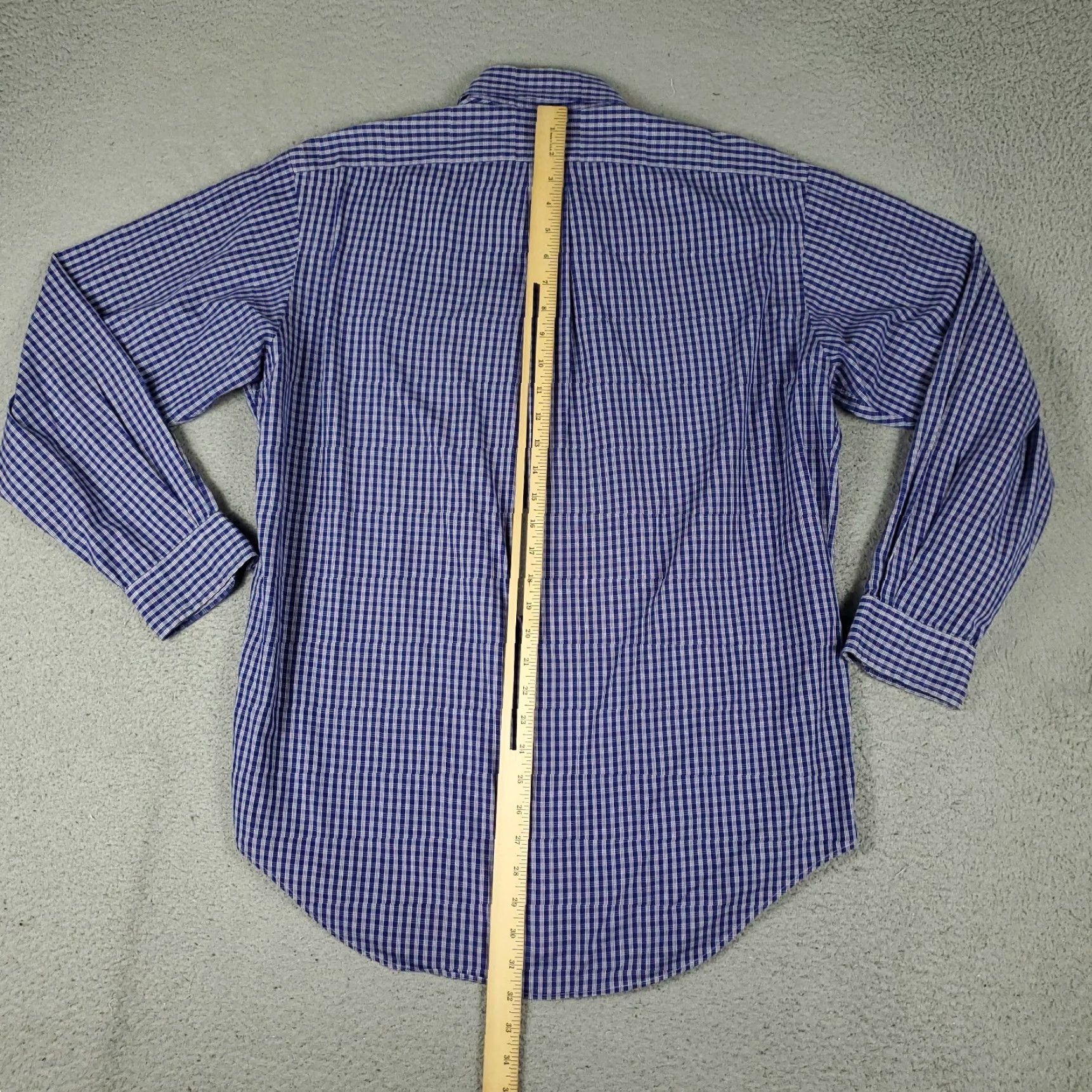 Ralph Lauren Ralph Lauren Dress Shirt Mens Size 15.5 Blue Plaid Button-Up Long Sleeve Classic Cotton Size 40R - 4 Thumbnail