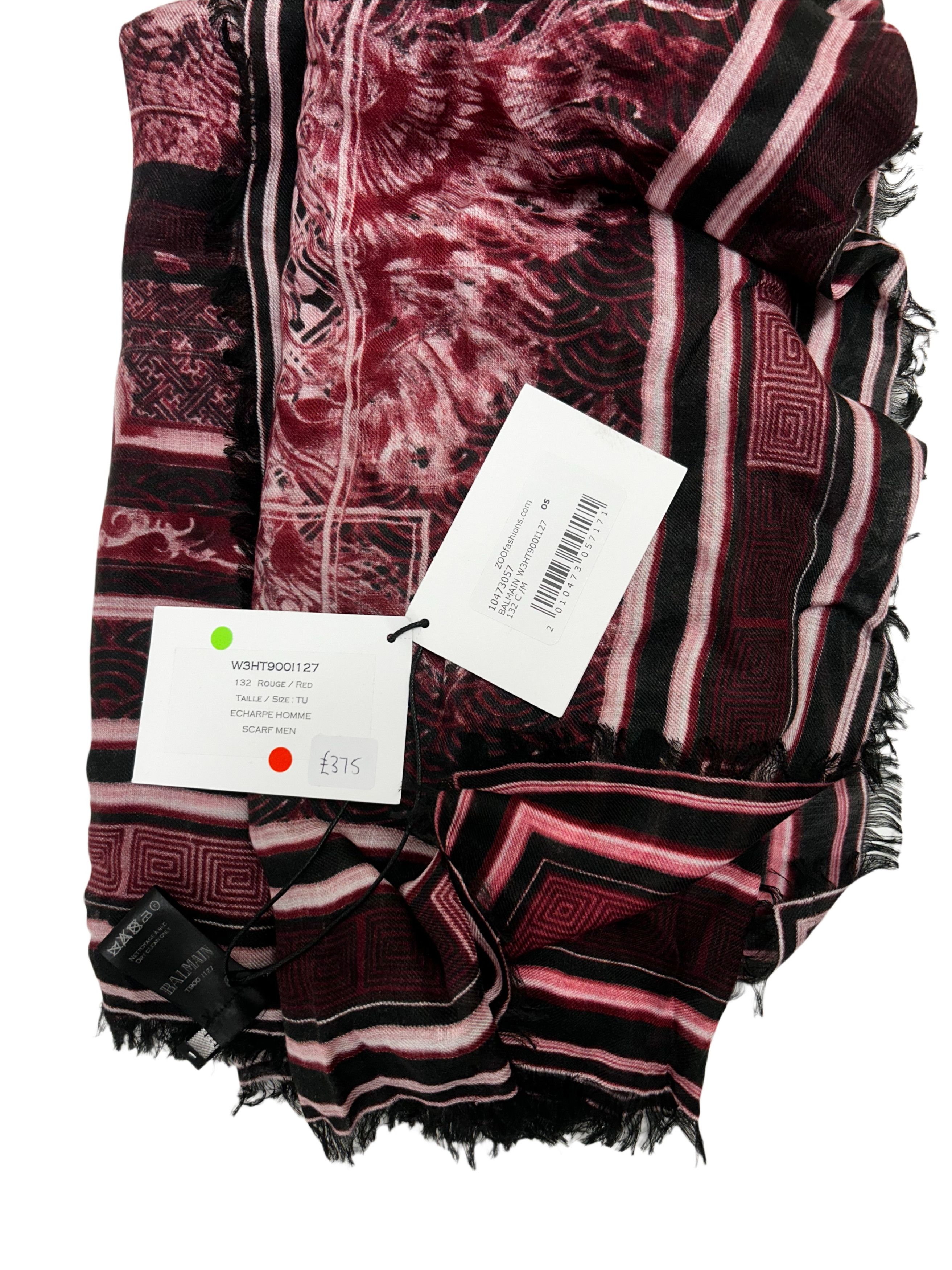 Balmain Balmain Red Tapestry Print Scarf Size ONE SIZE - 2 Thumbnail