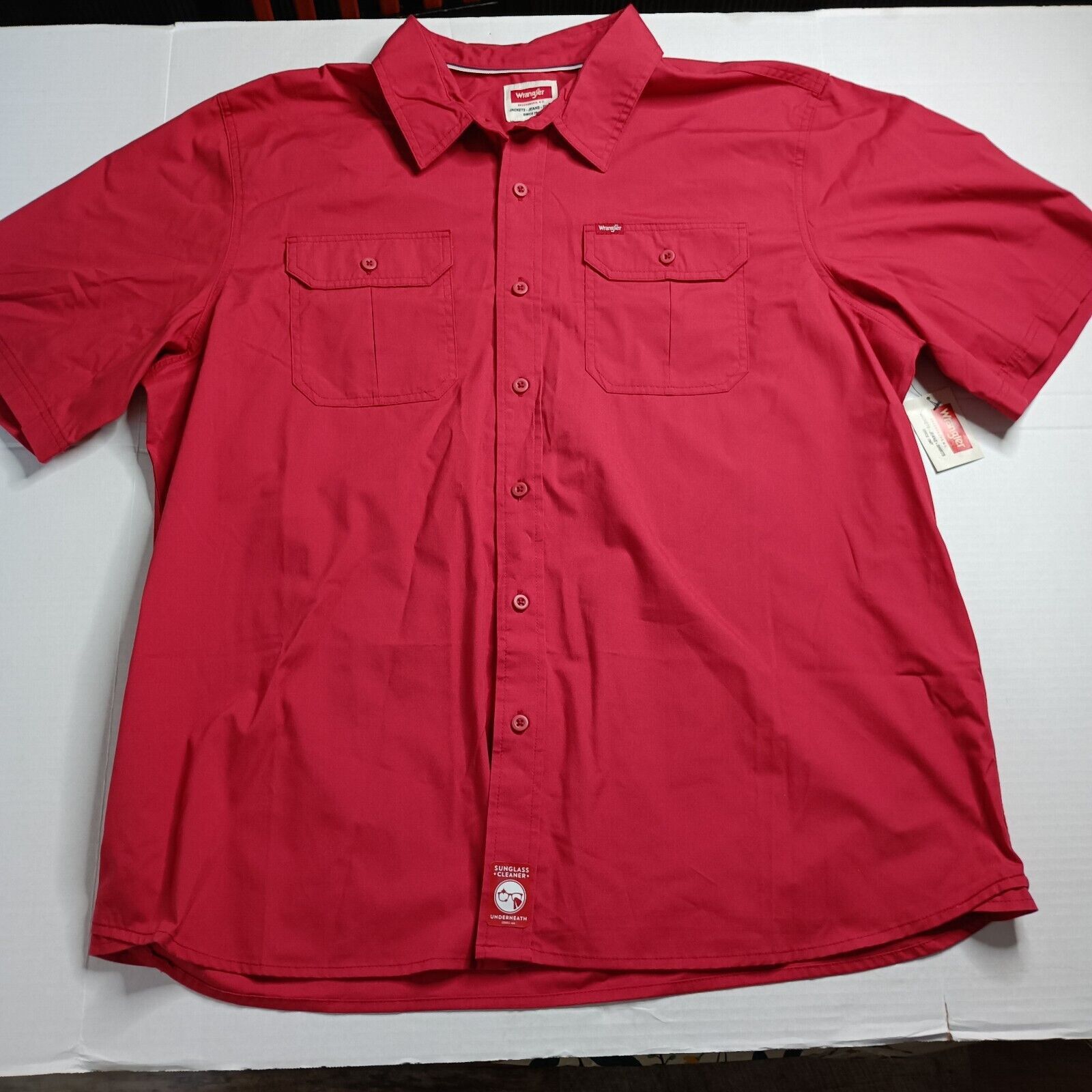 Wrangler Wrangler S/S Twill Button Up Shirt Red Relaxed Fit Size 2XL Size US XXL / EU 58 / 5 - 1 Thumbnail