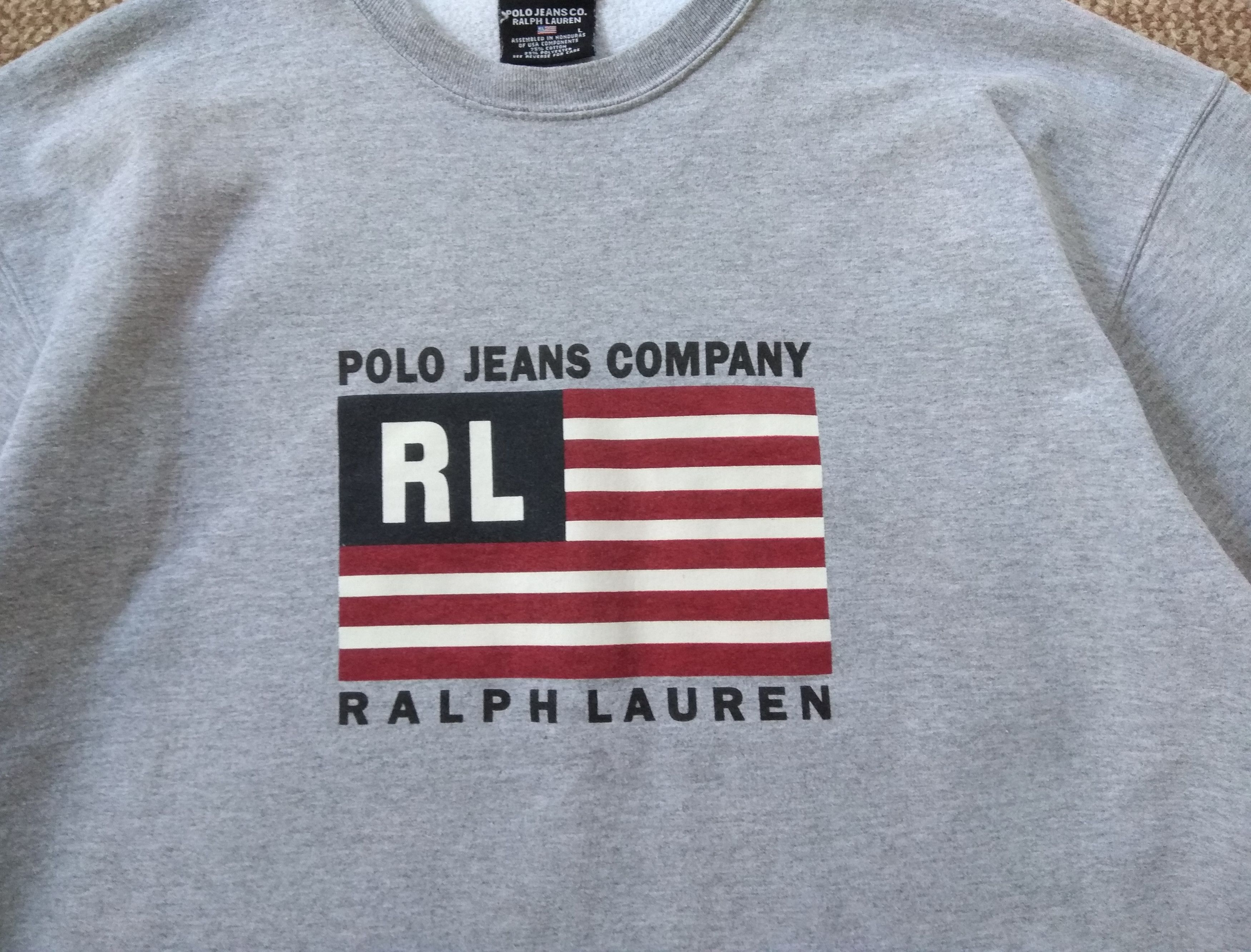 Polo Ralph Lauren y2k Vintage Ralph Lauren Polo Jeans USA flag Sweatshirt Size US L / EU 52-54 / 3 - 1 Thumbnail