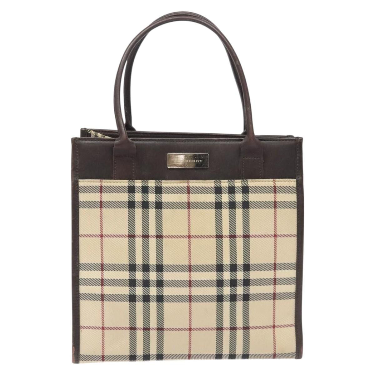 Burberry Burberry Nova Check Hand Bag Nylon Leather Beige Silver Size ONE SIZE - 13 Thumbnail