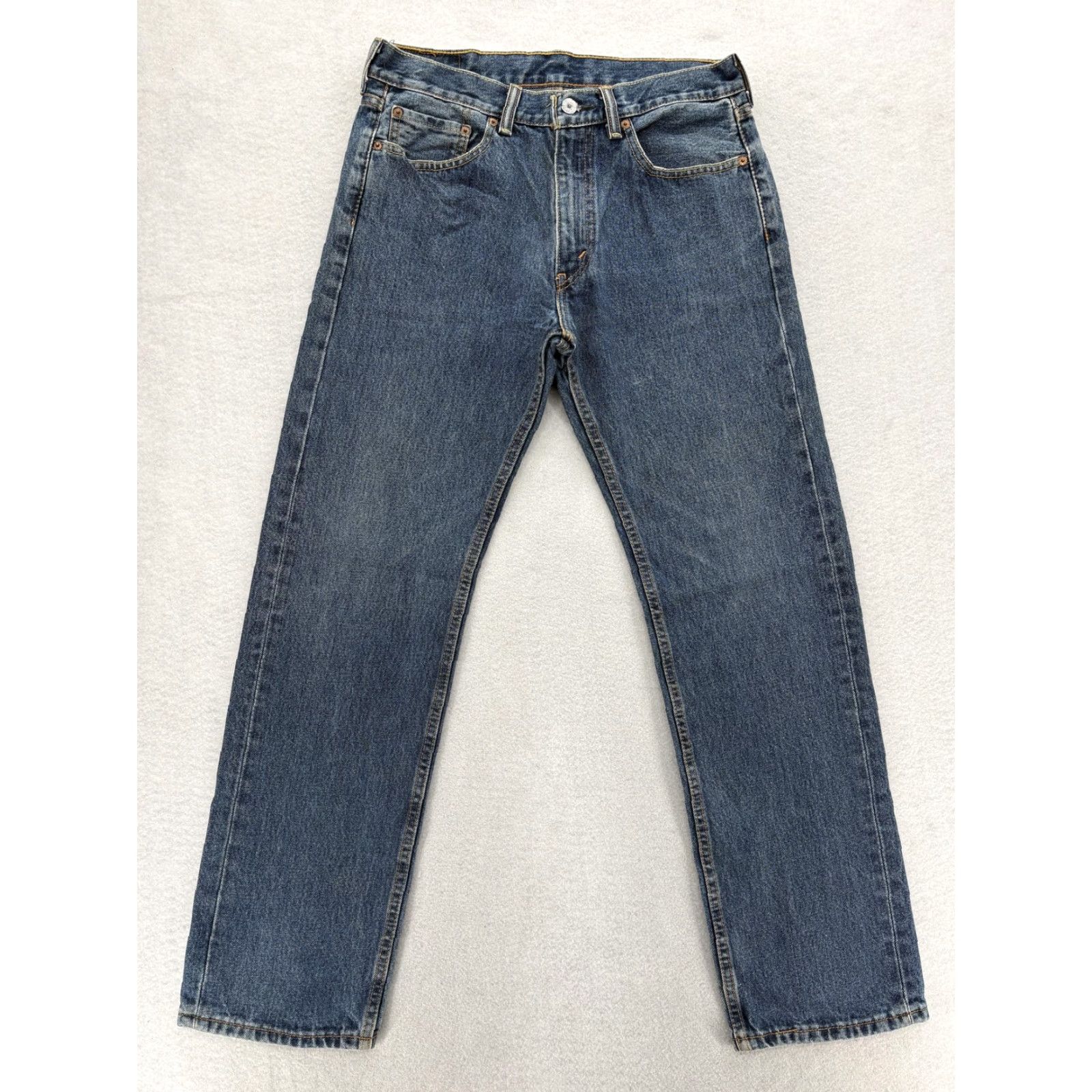 Levi's Levi's 505 Jeans Mens 32x32 Regular Fit Straight Leg Medium Wash Blue Denim Pants Size US 32 / EU 48 - 2 Thumbnail