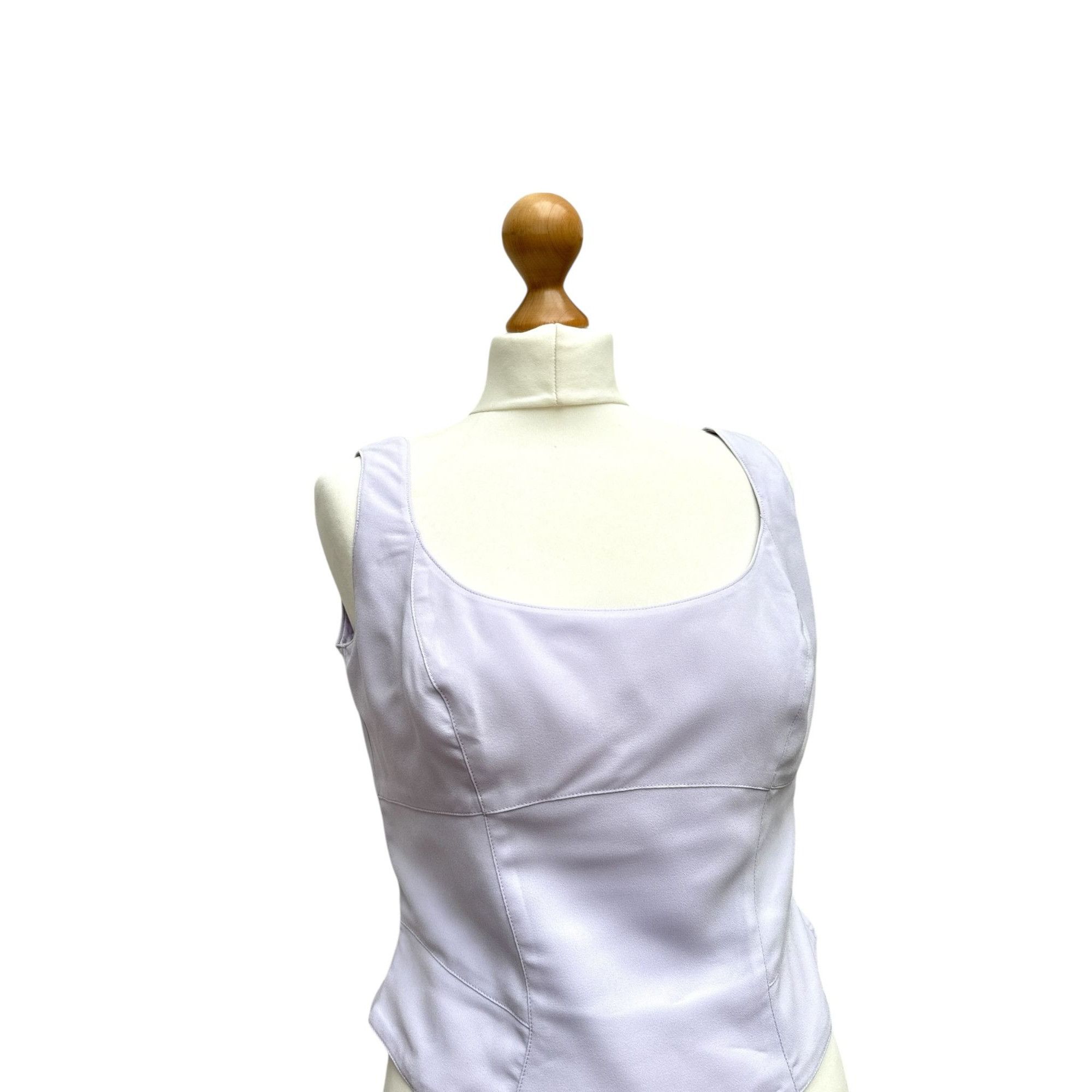 Thierry Mugler 1990s Light Purple Fitted Crop Top Size L / US 10 / IT 46 - 2 Thumbnail