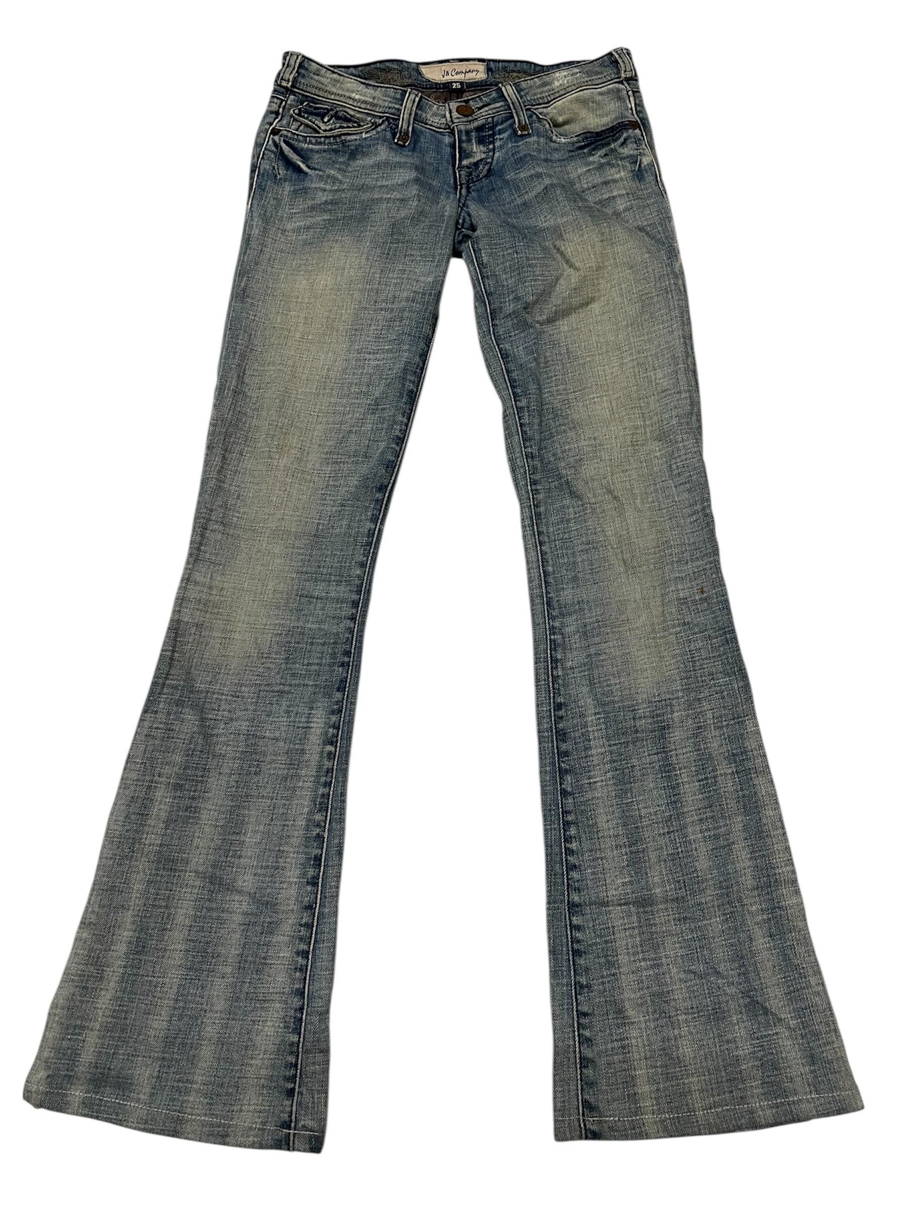 Japanese Brand Japanese Brand JS Company Embroidery Design Flare Jeans ...