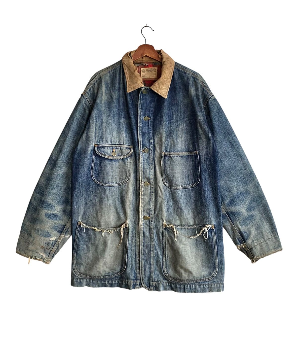 PPFM Rare Vintage Japanese Brand PPFM Denim Chore Jacket 1990s Size US M / EU 48-50 / 2 - 1 Thumbnail