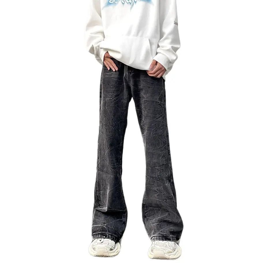 Japanese Brand Retro loose straight leg micro flared jeans Size US 32 / EU 48 - 5 Thumbnail