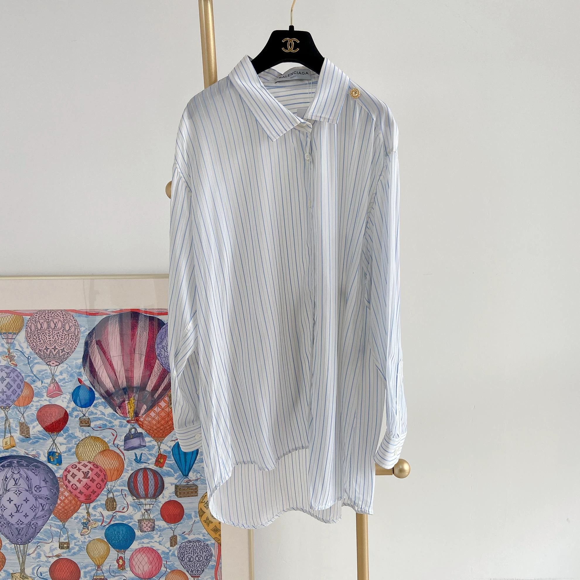 Balenciaga Balenciaga Irregular Stripe Shirt 34 Size XXS / US 00 / IT 34 - 1 Thumbnail