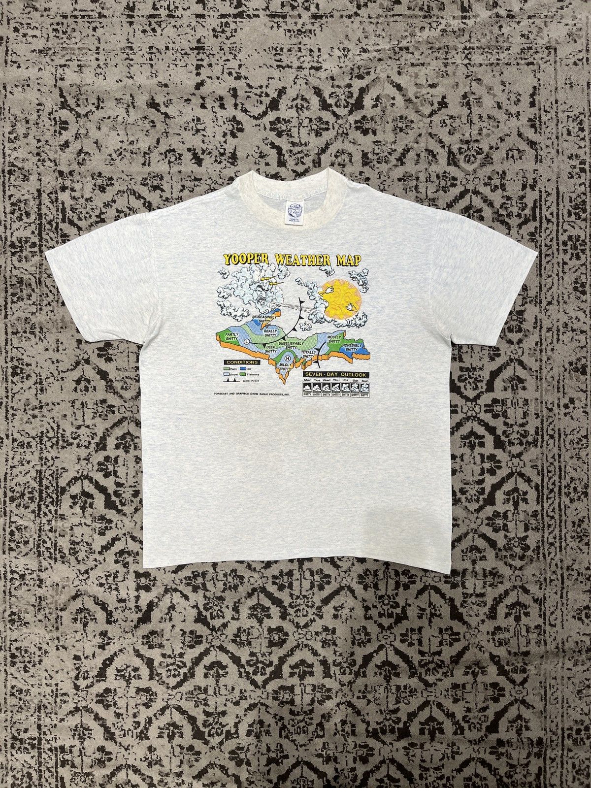 Vintage Vintage 90’s Shitty Weather “Yooper Weather Map” Size US L / EU 52-54 / 3 - 2 Thumbnail