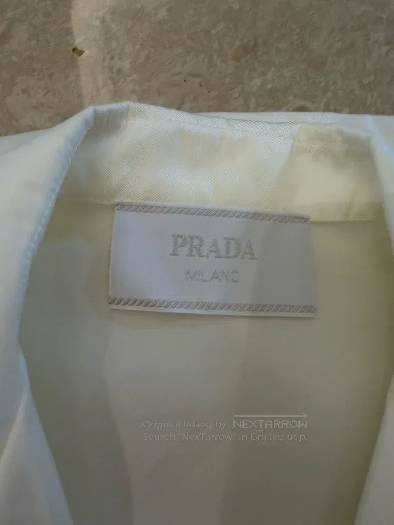 Prada Prada Triangle label nylon white shirt short sleeve Size XS / US 0-2 / IT 36-38 - 3 Thumbnail