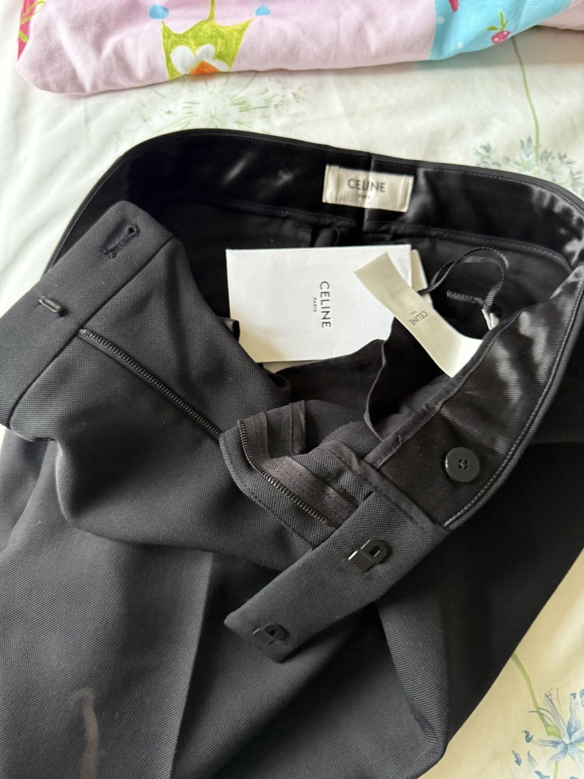 Celine FW19 Celine black 💯% wool trousers pants Hedi Slimane 28 29 Size 25" / US 0 / IT 36 - 16 Thumbnail