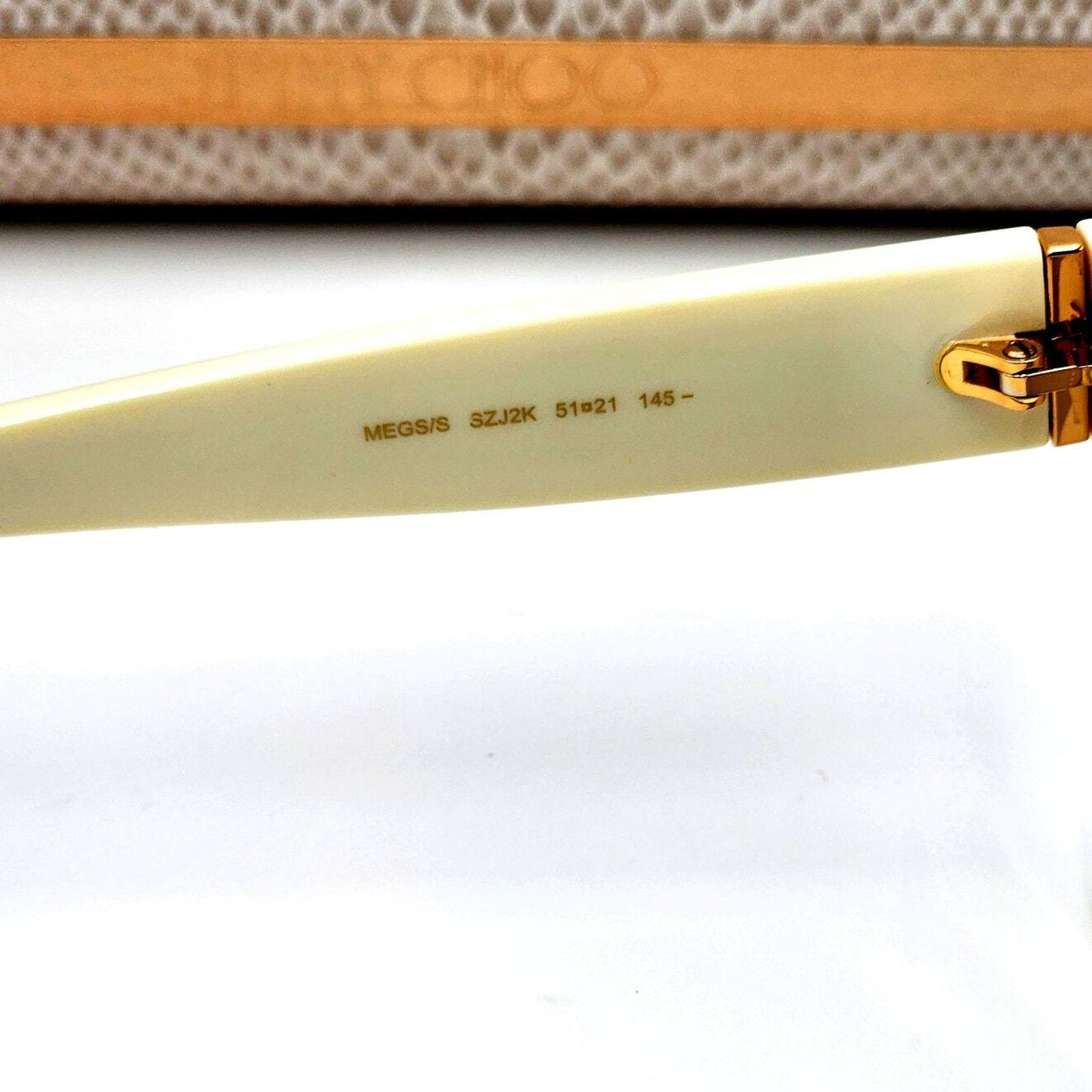 Jimmy Choo Jimmy Choo 51MM Embellished White/Ivory Rectangle Sunglasses Size ONE SIZE - 7 Thumbnail